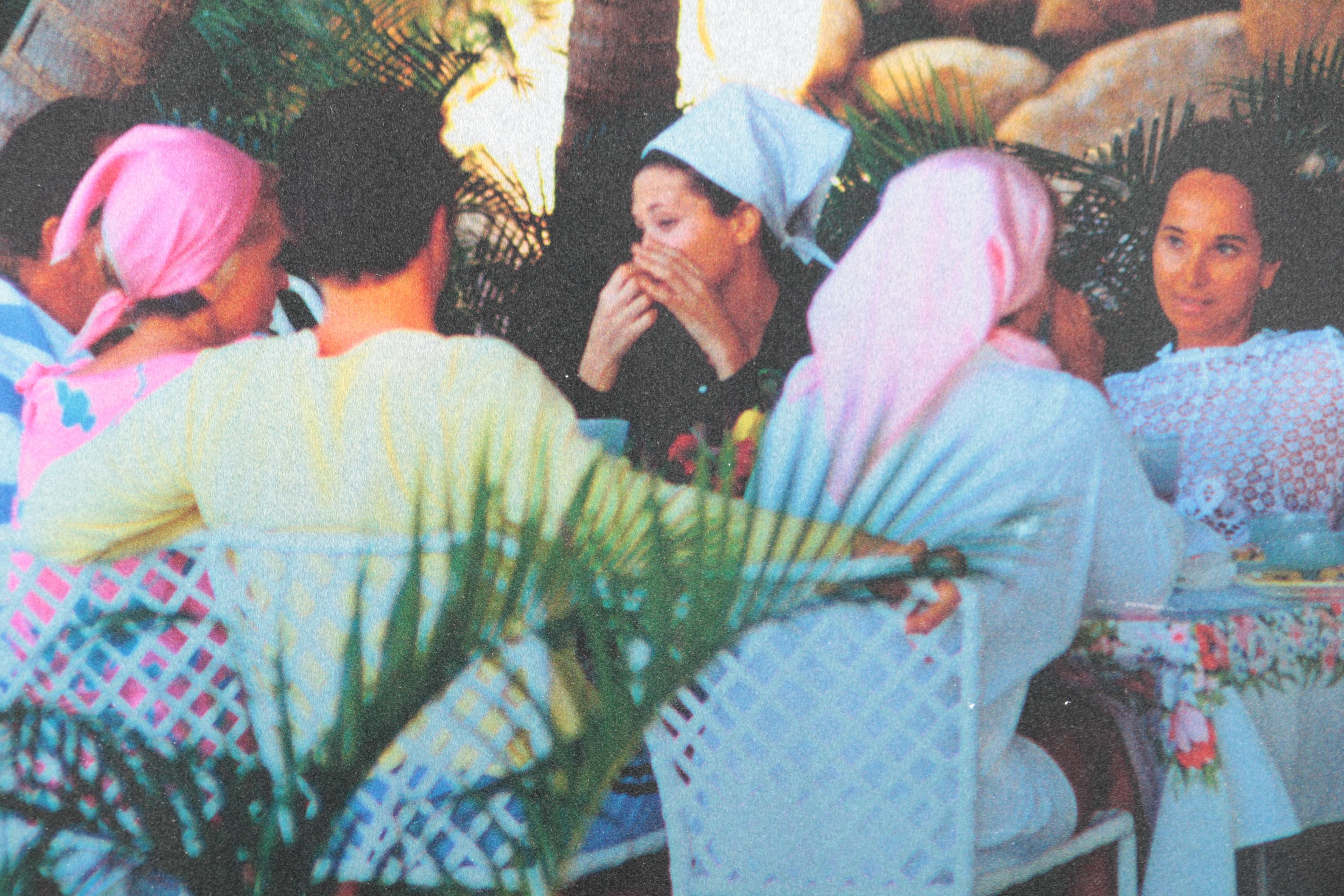 Reproduction Print Photograph on Metal After Slim Aarons' "Oberon’s Lunch"