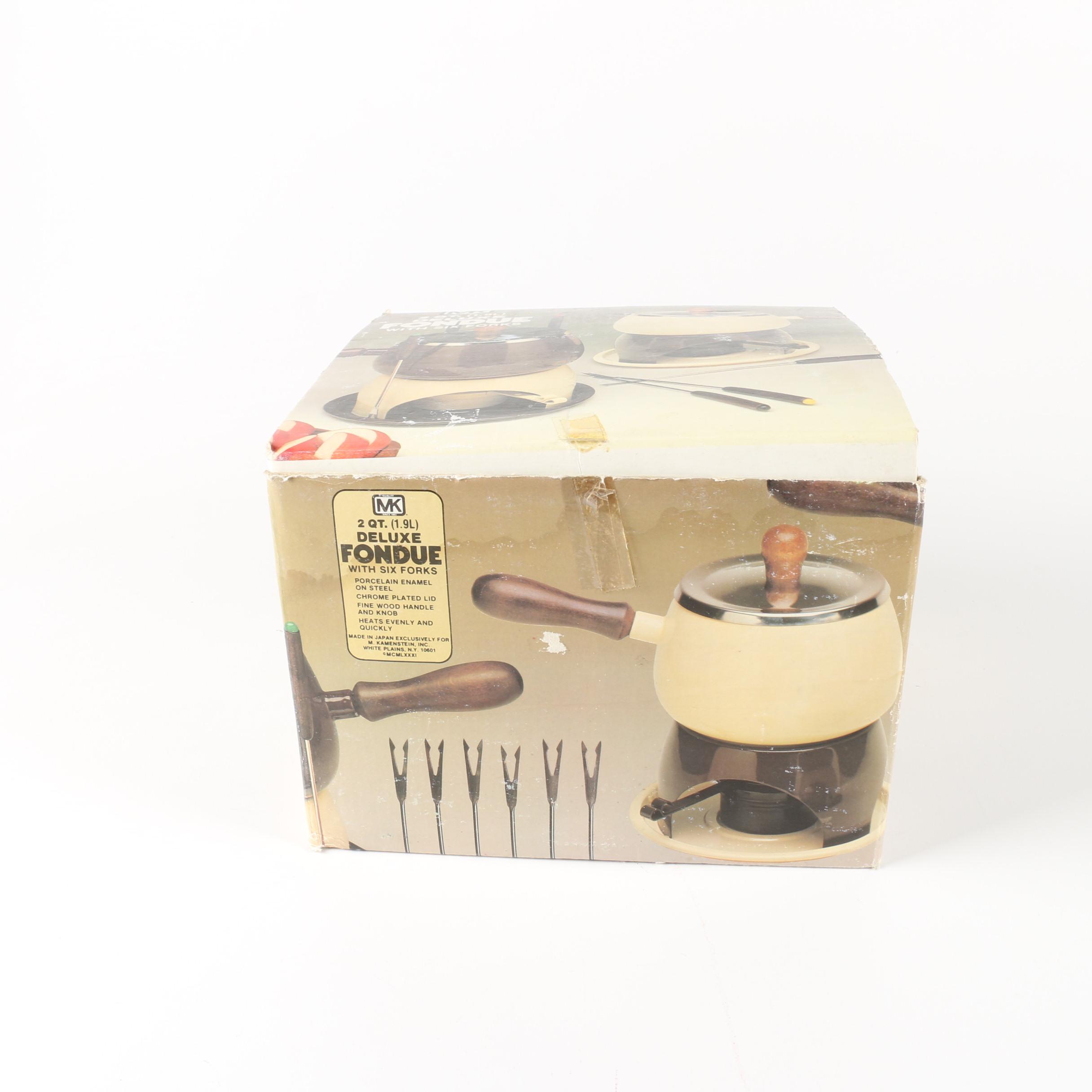 Vintage MK Fondue Set and Wood Decor