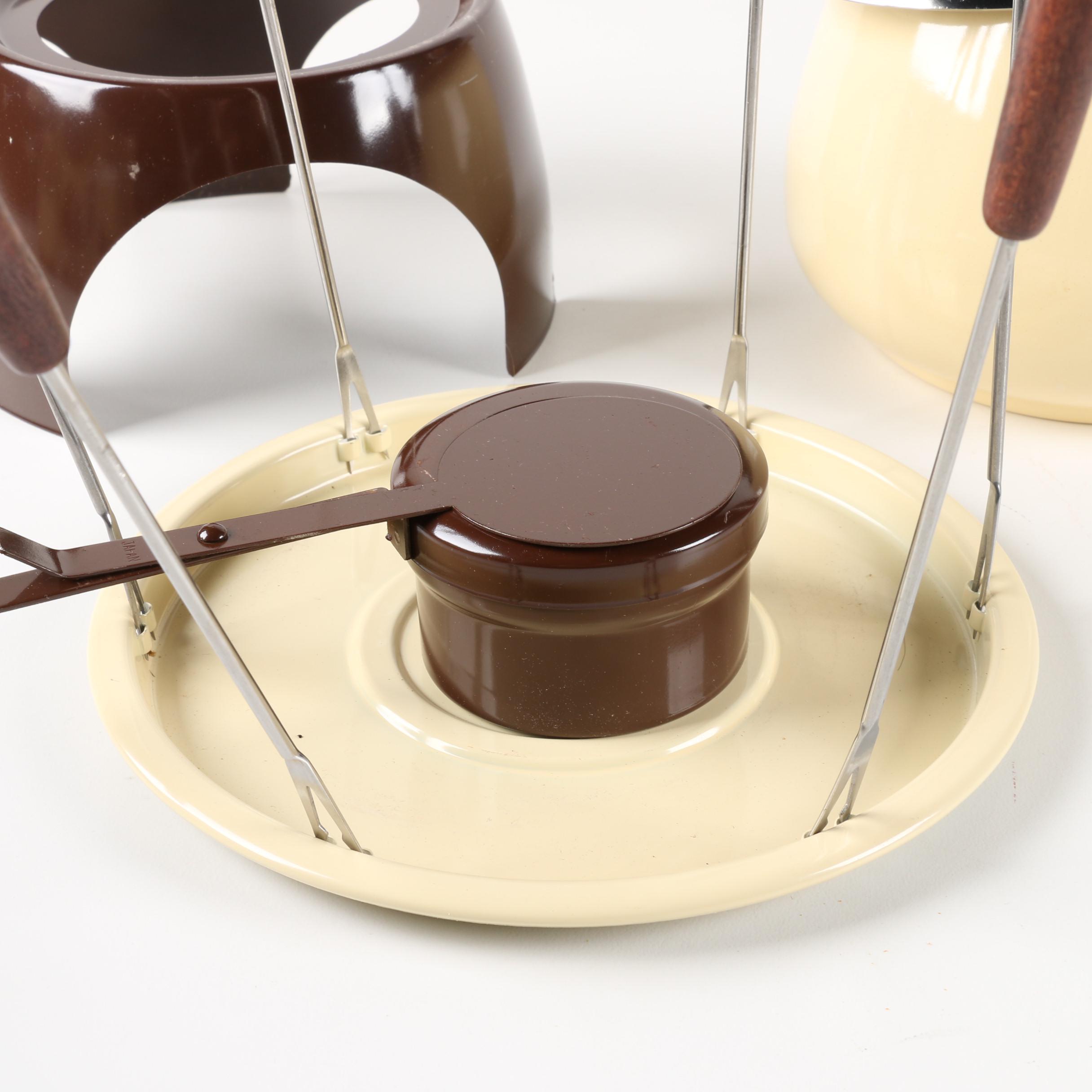 Vintage MK Fondue Set and Wood Decor
