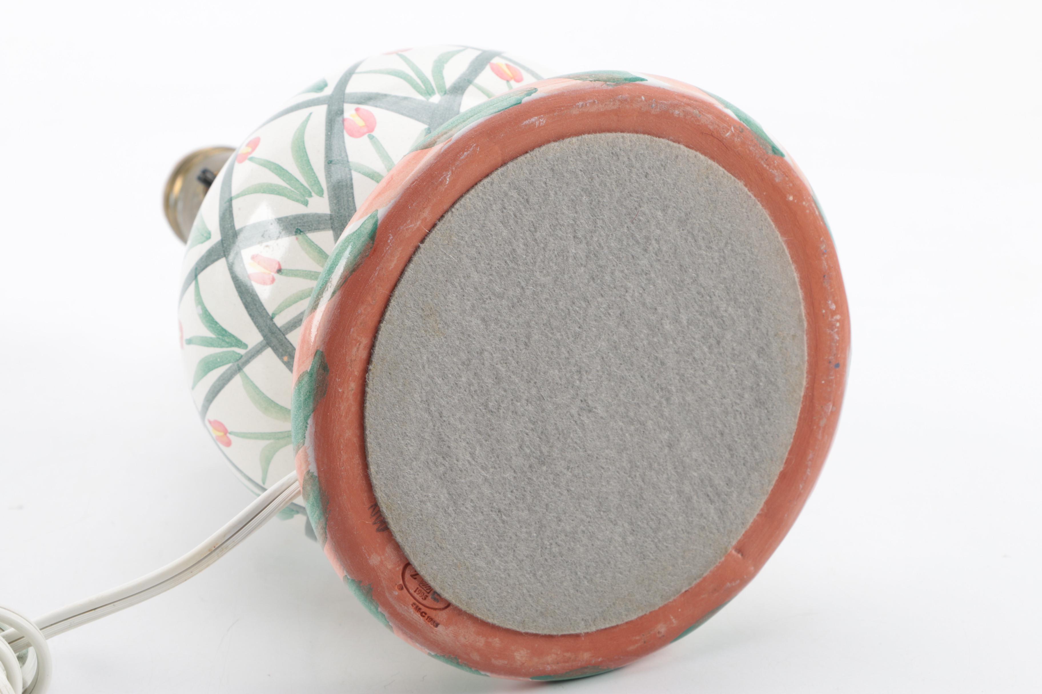 Mackenzie-Childs Hand-Painted Ceramic Tulip Lamps