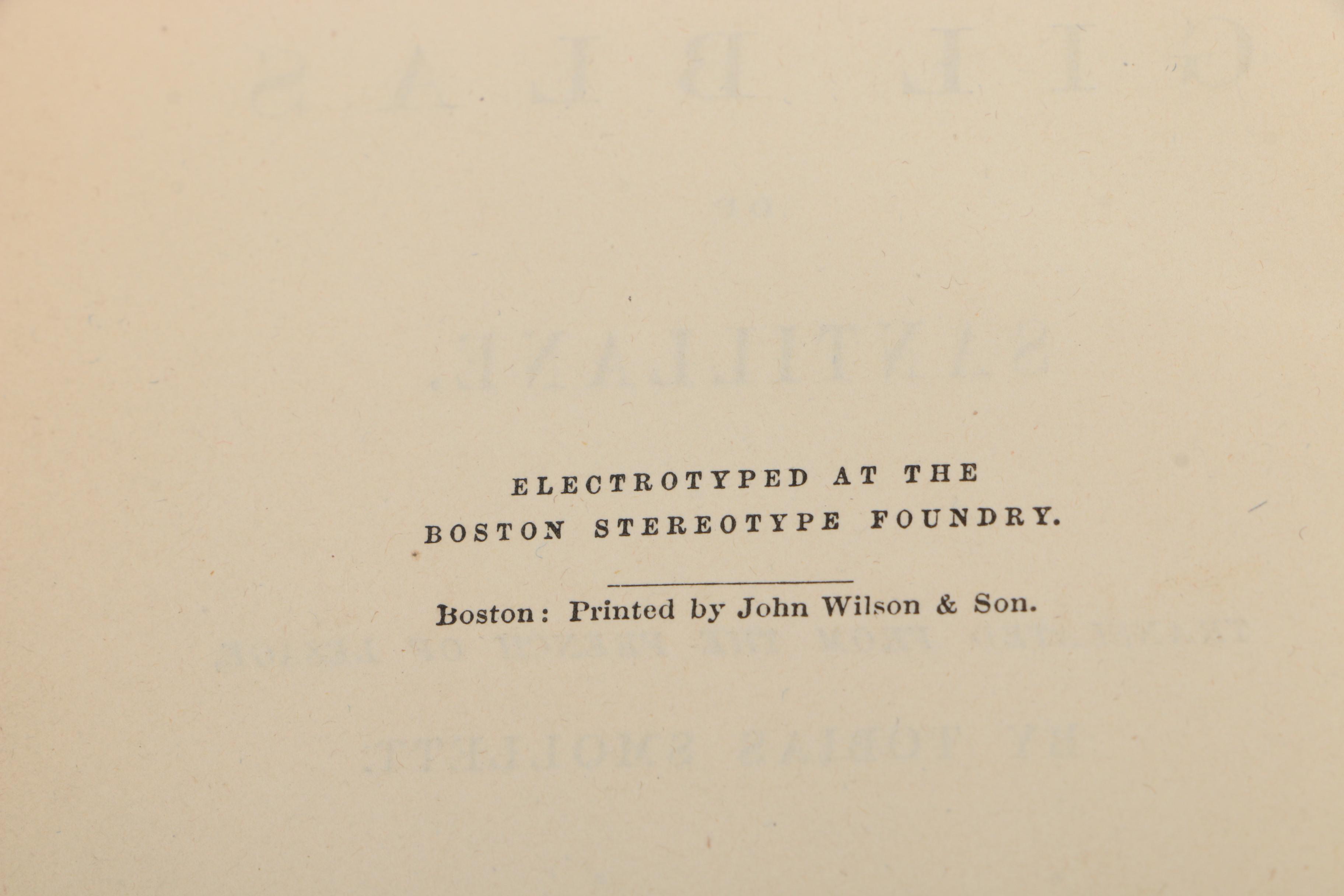 1864 Three-Volume "The Adventures of Gil Blas of Santillane"
