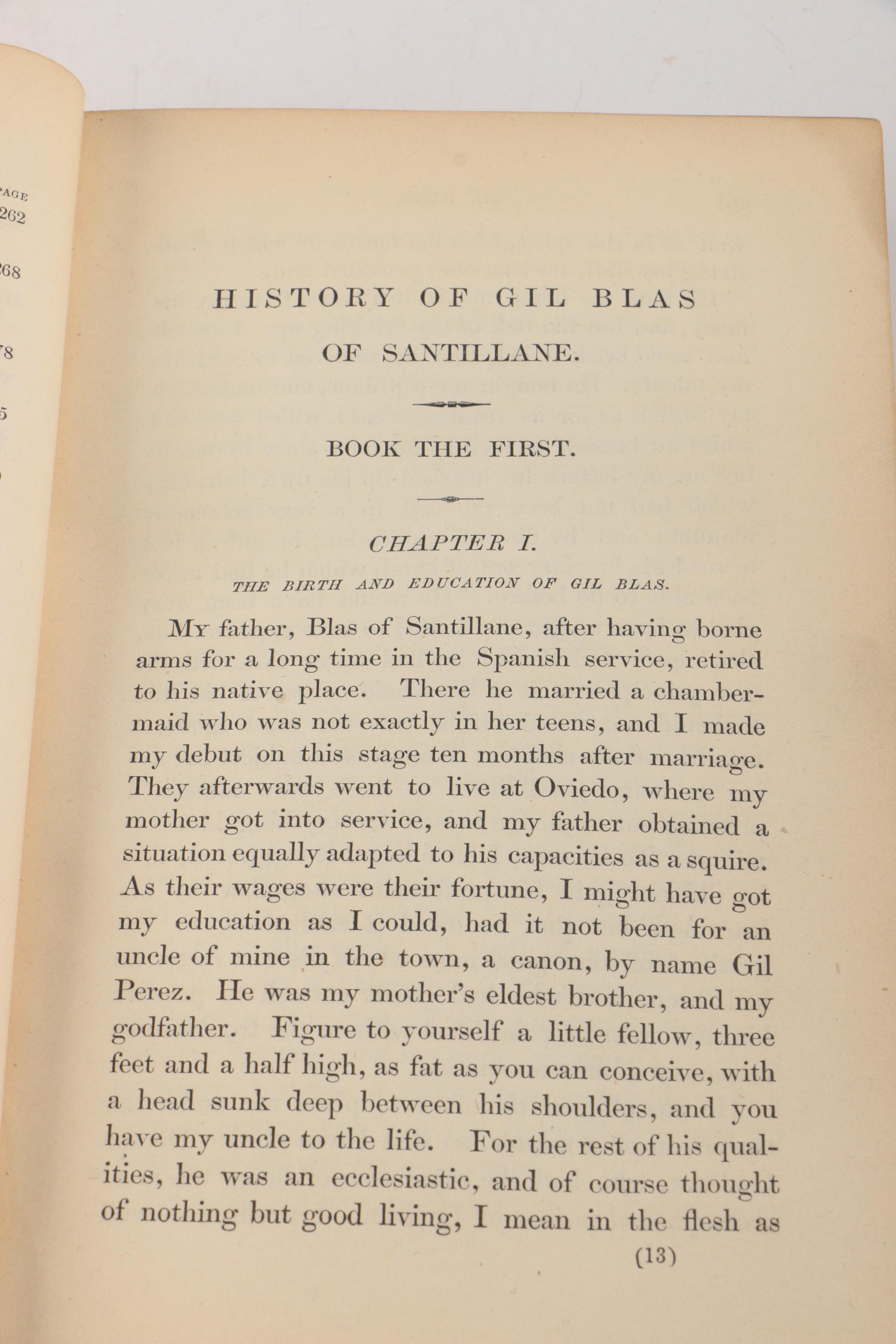 1864 Three-Volume "The Adventures of Gil Blas of Santillane"