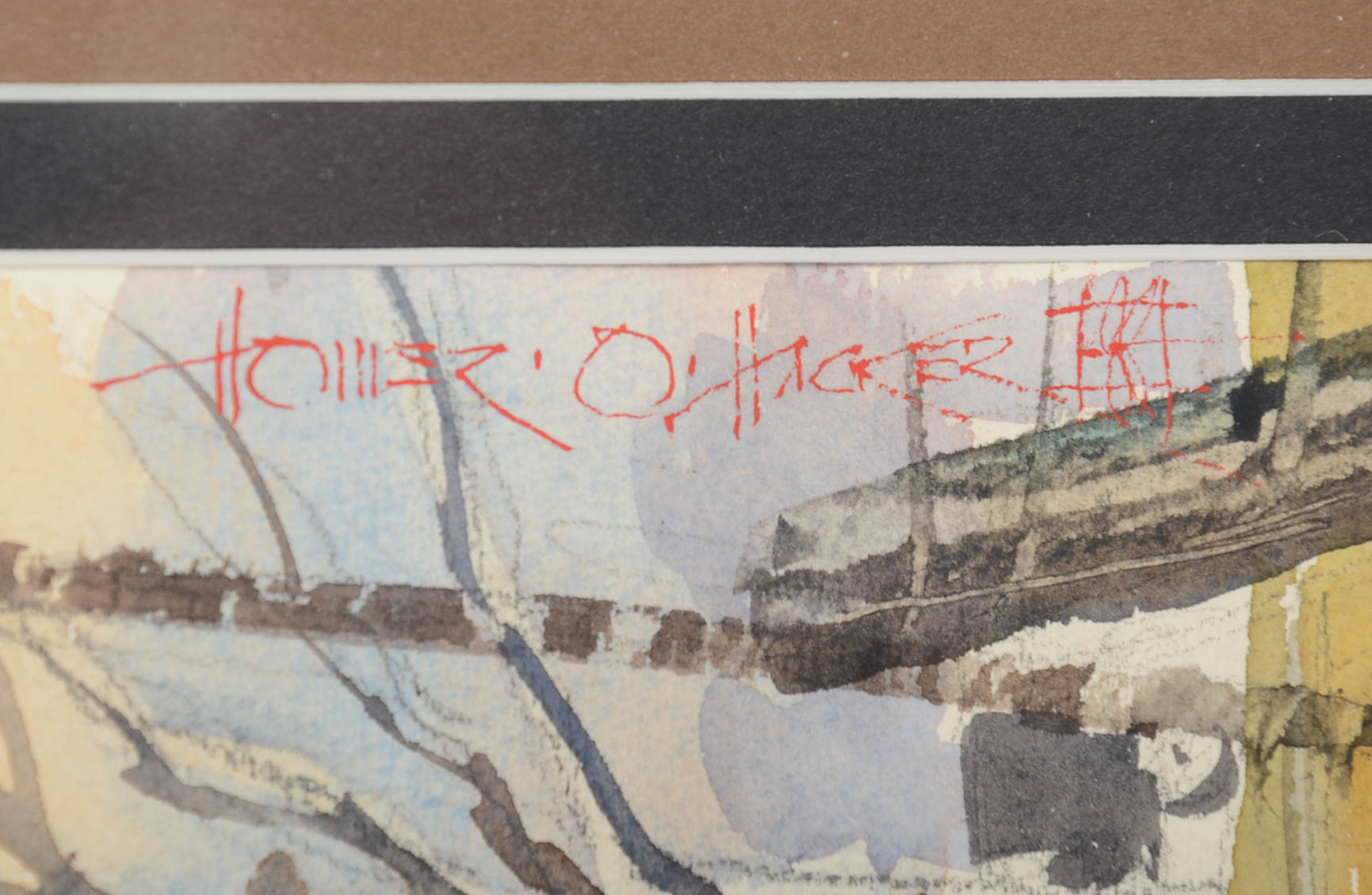 Homer O. Hacker Watercolor Painting of a Chapel