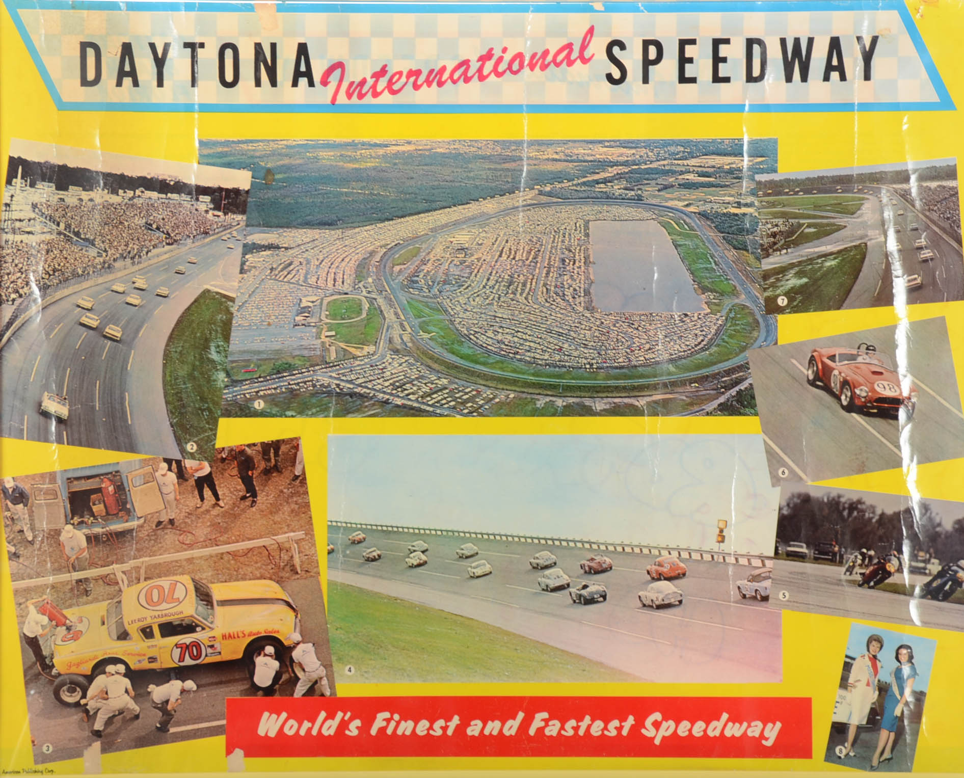Sixties Era Offset Lithograph Poster from the Daytona International Speedway