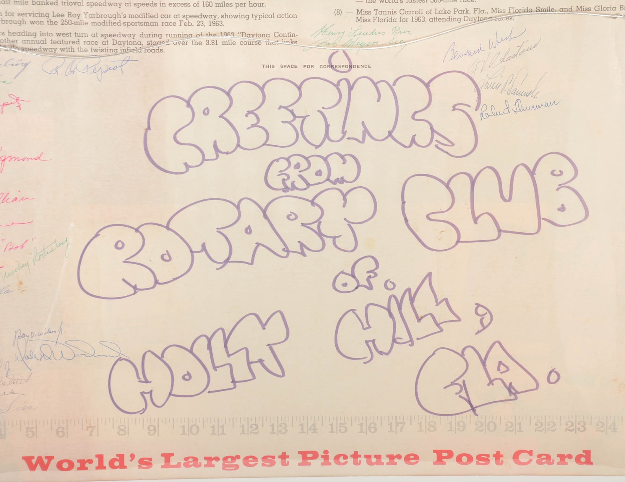 Sixties Era Offset Lithograph Poster from the Daytona International Speedway