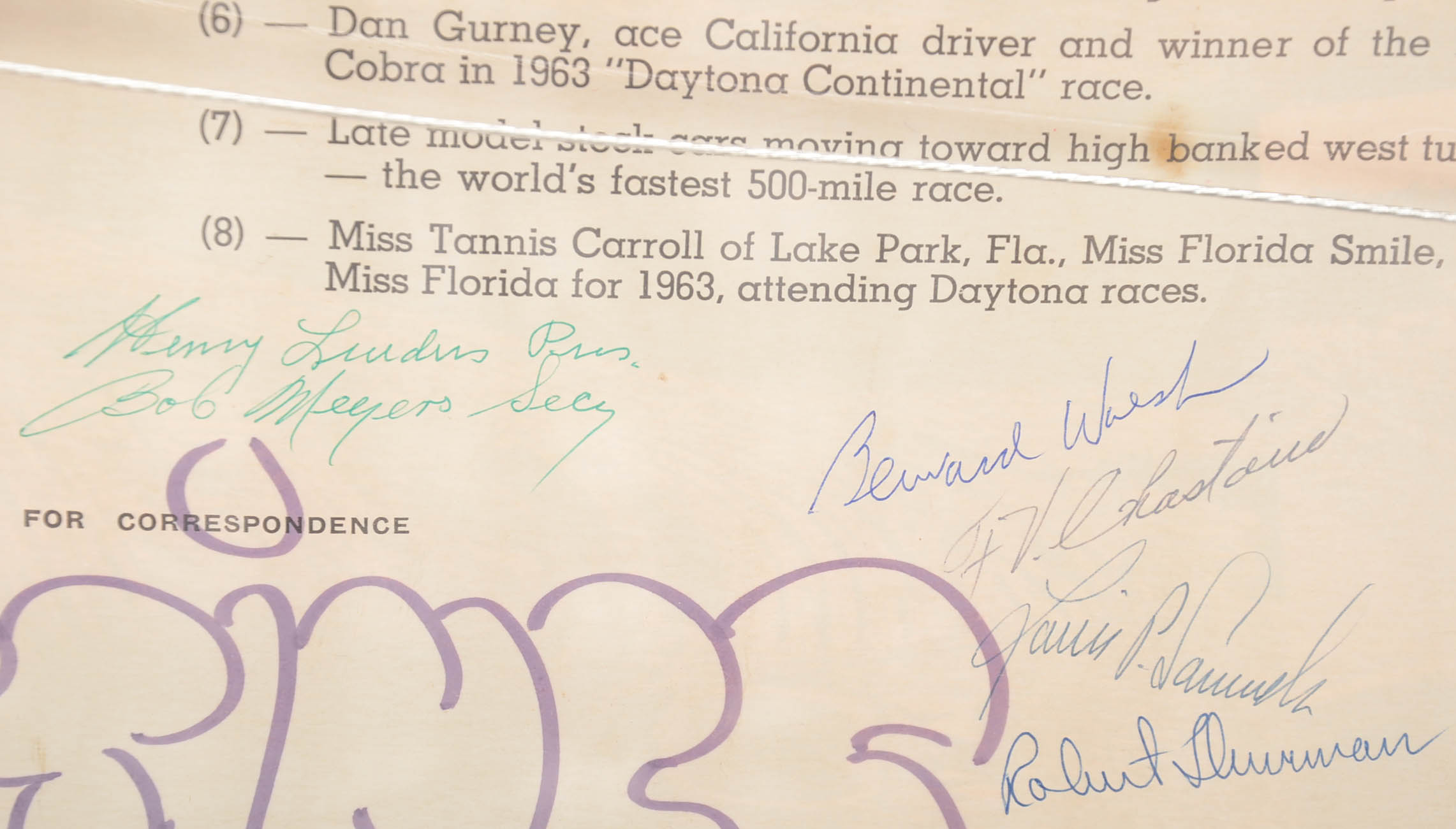 Sixties Era Offset Lithograph Poster from the Daytona International Speedway