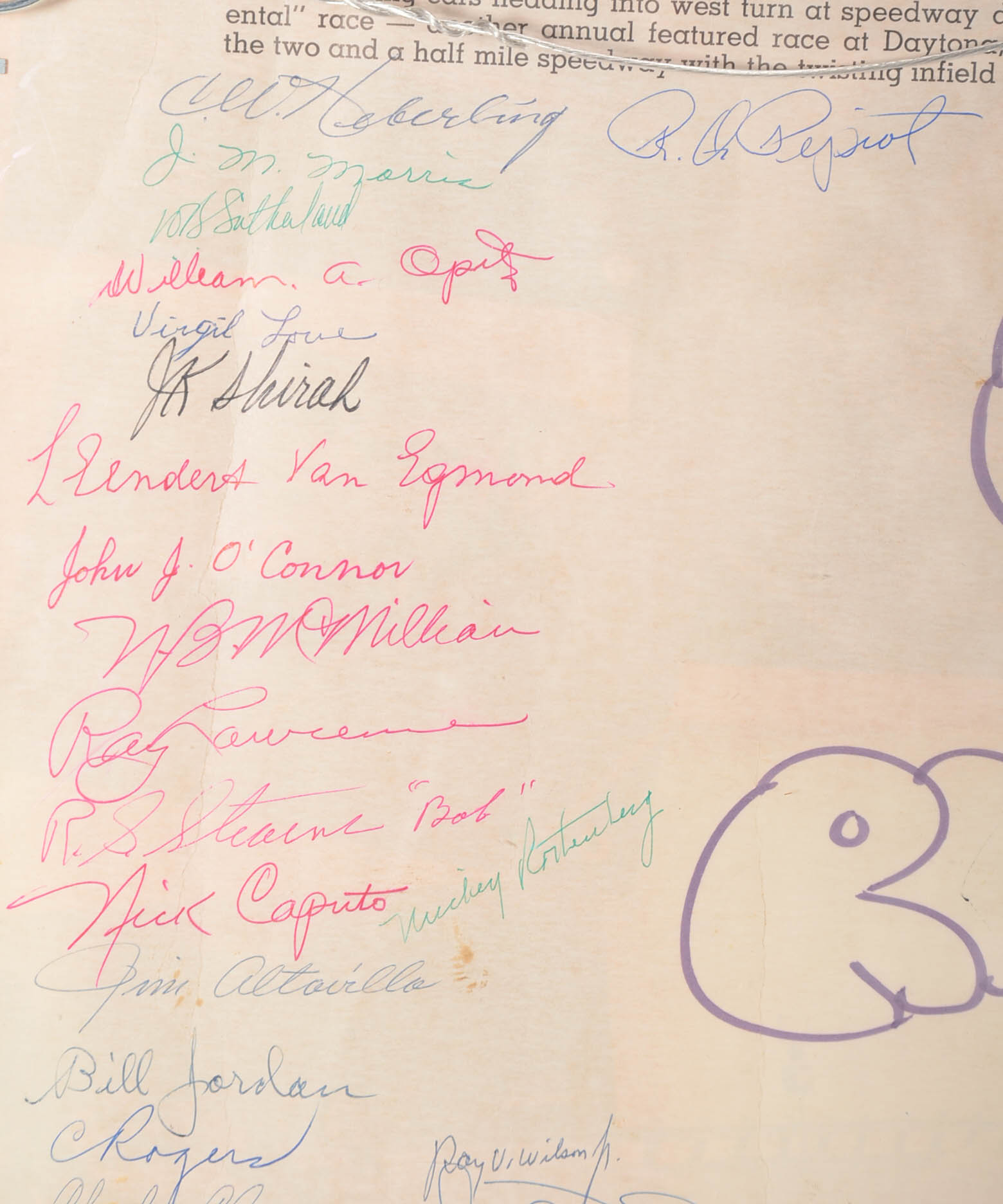 Sixties Era Offset Lithograph Poster from the Daytona International Speedway