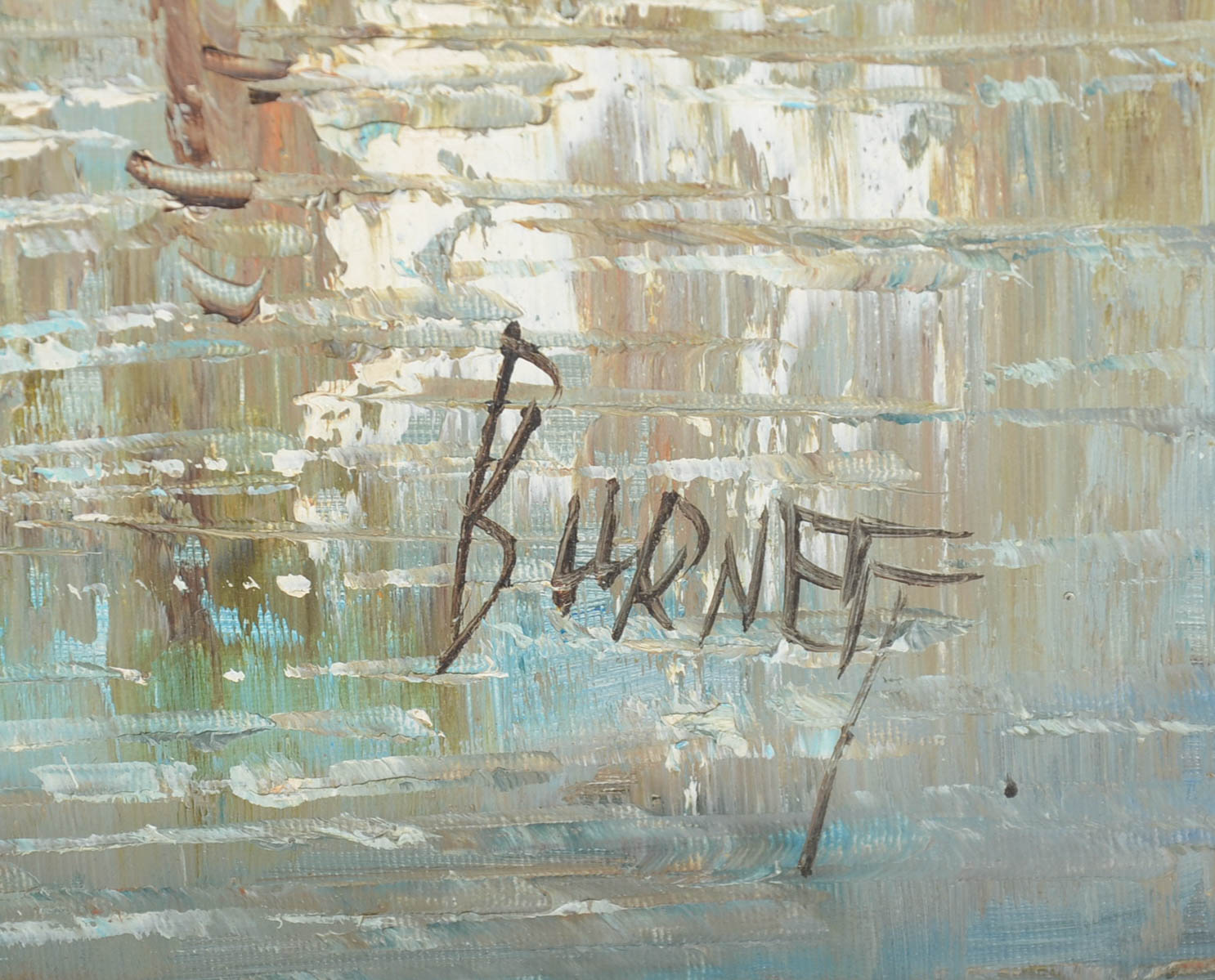 Burnett Signed Oil Painting of Venice