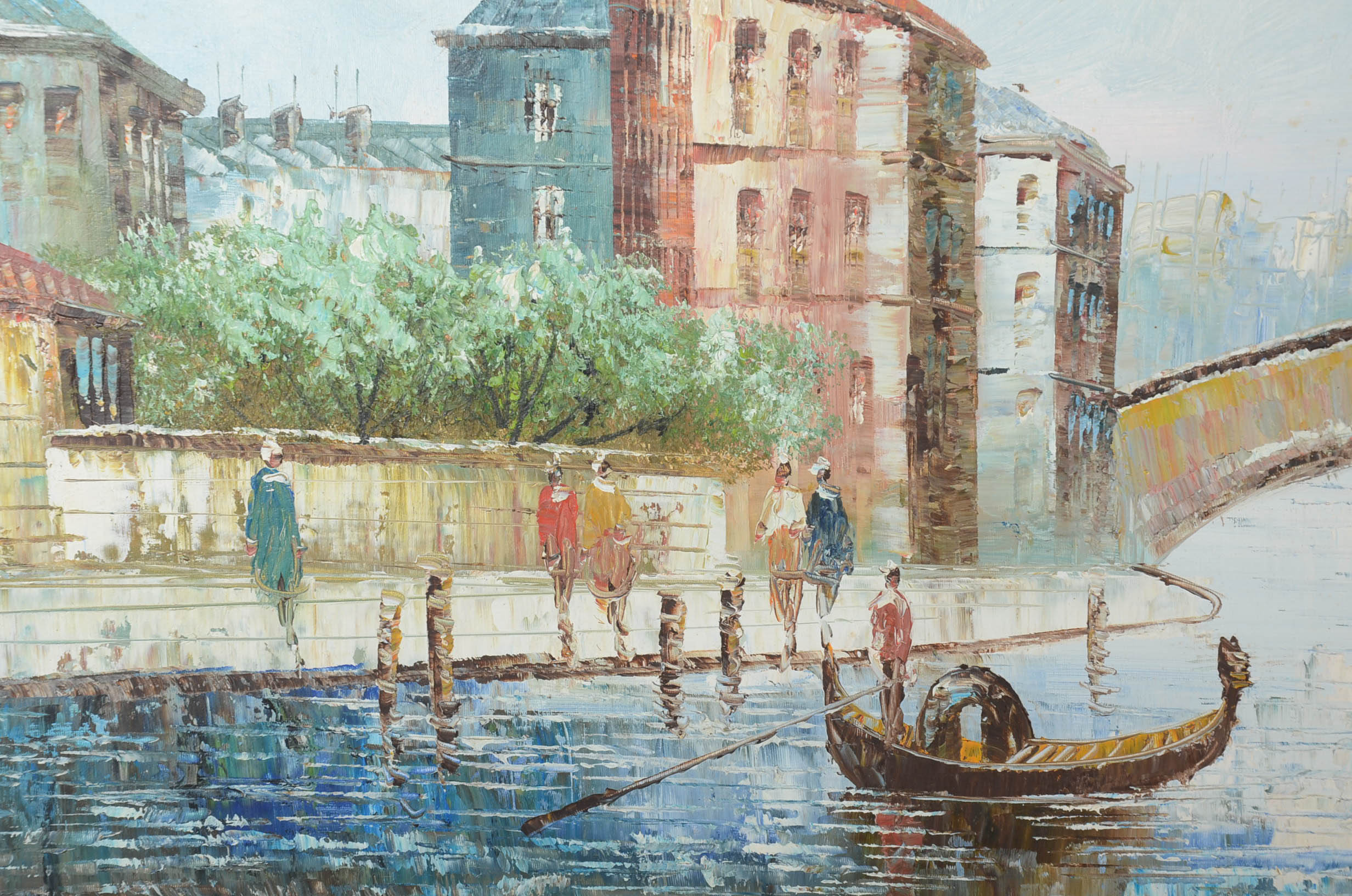 Burnett Signed Oil Painting of Venice