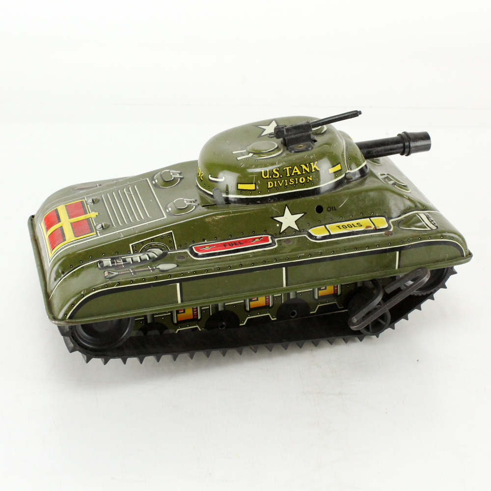 1950s Tin U.S. Army Wind-Up Tank by Marx
