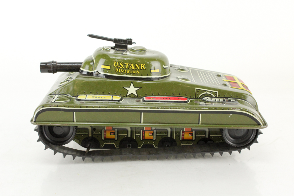 1950s Tin U.S. Army Wind-Up Tank by Marx