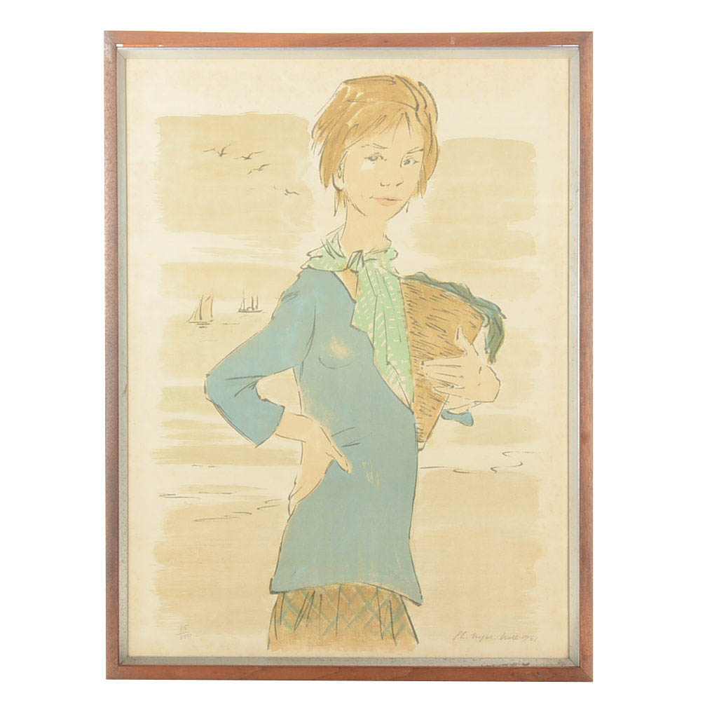 Philippe Henry Noyer Signed Limited Edition 1961 Hand-Pulled Lithograph