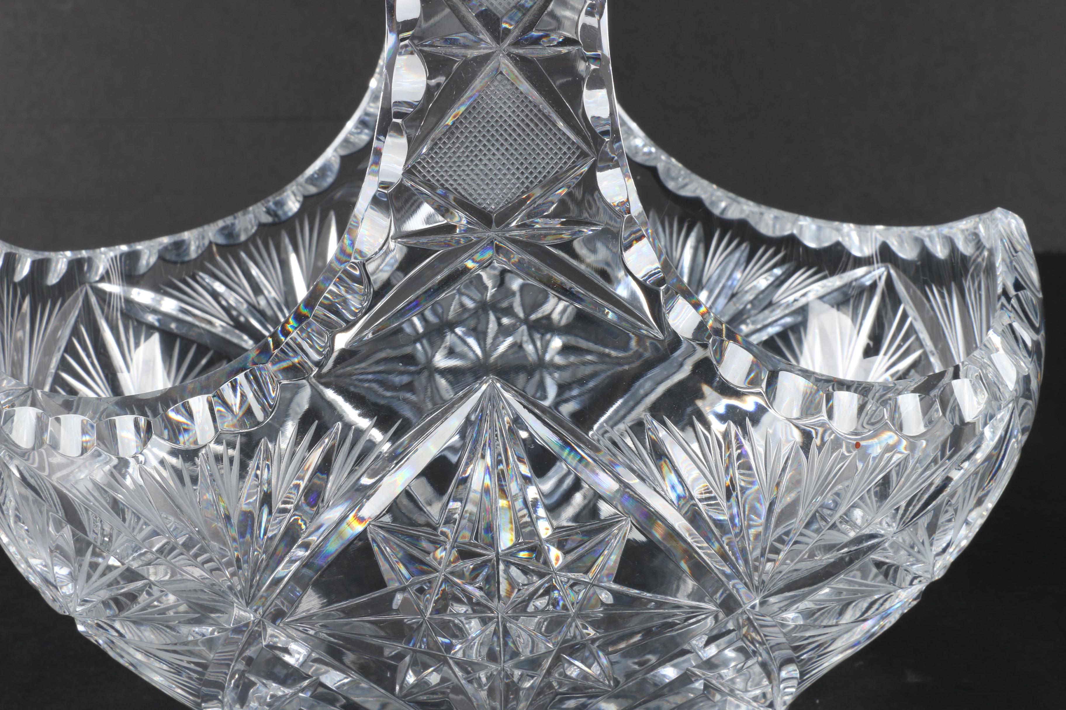 Decorative Cut Crystal Basket