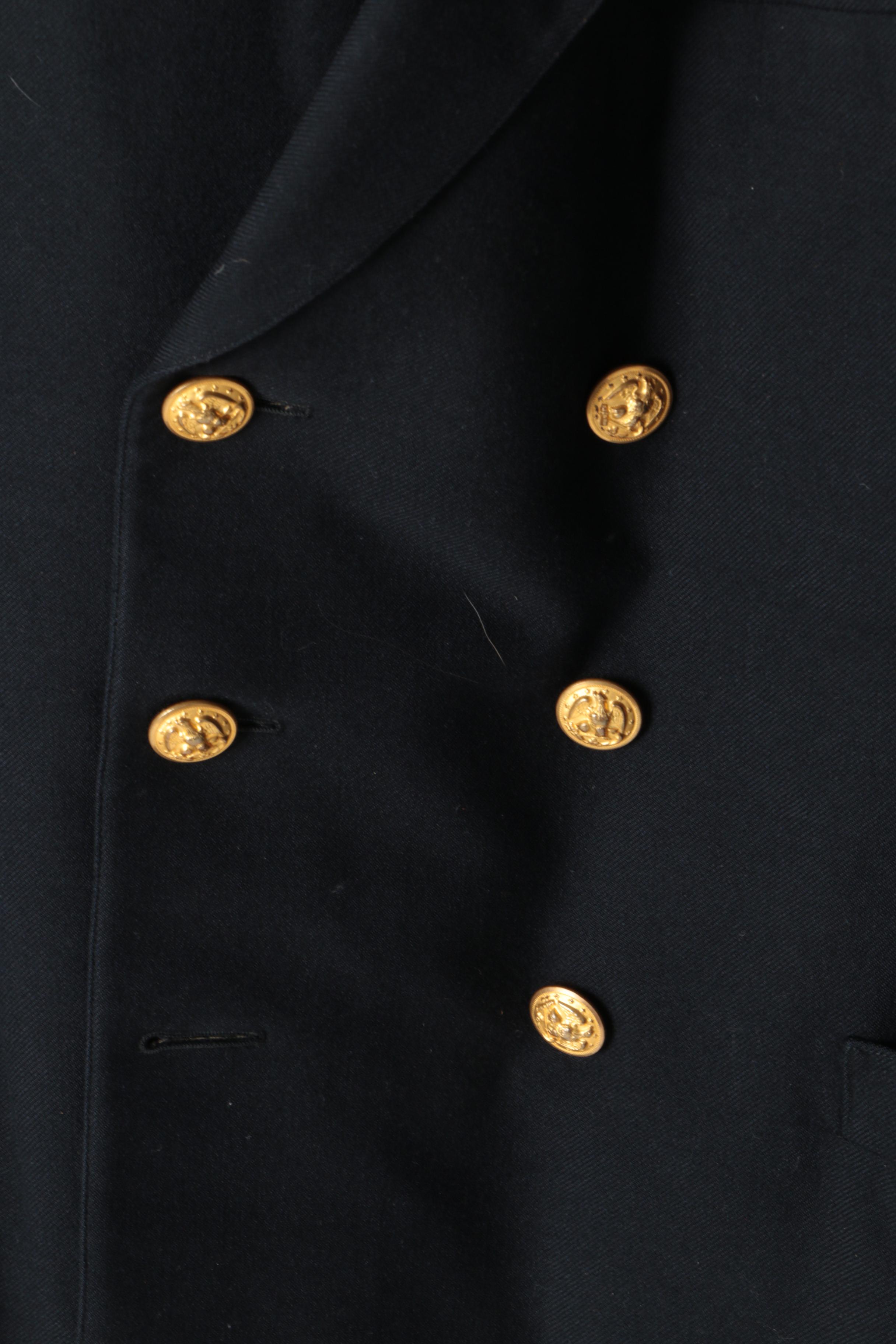 Men's Navy Military Uniform with Belt