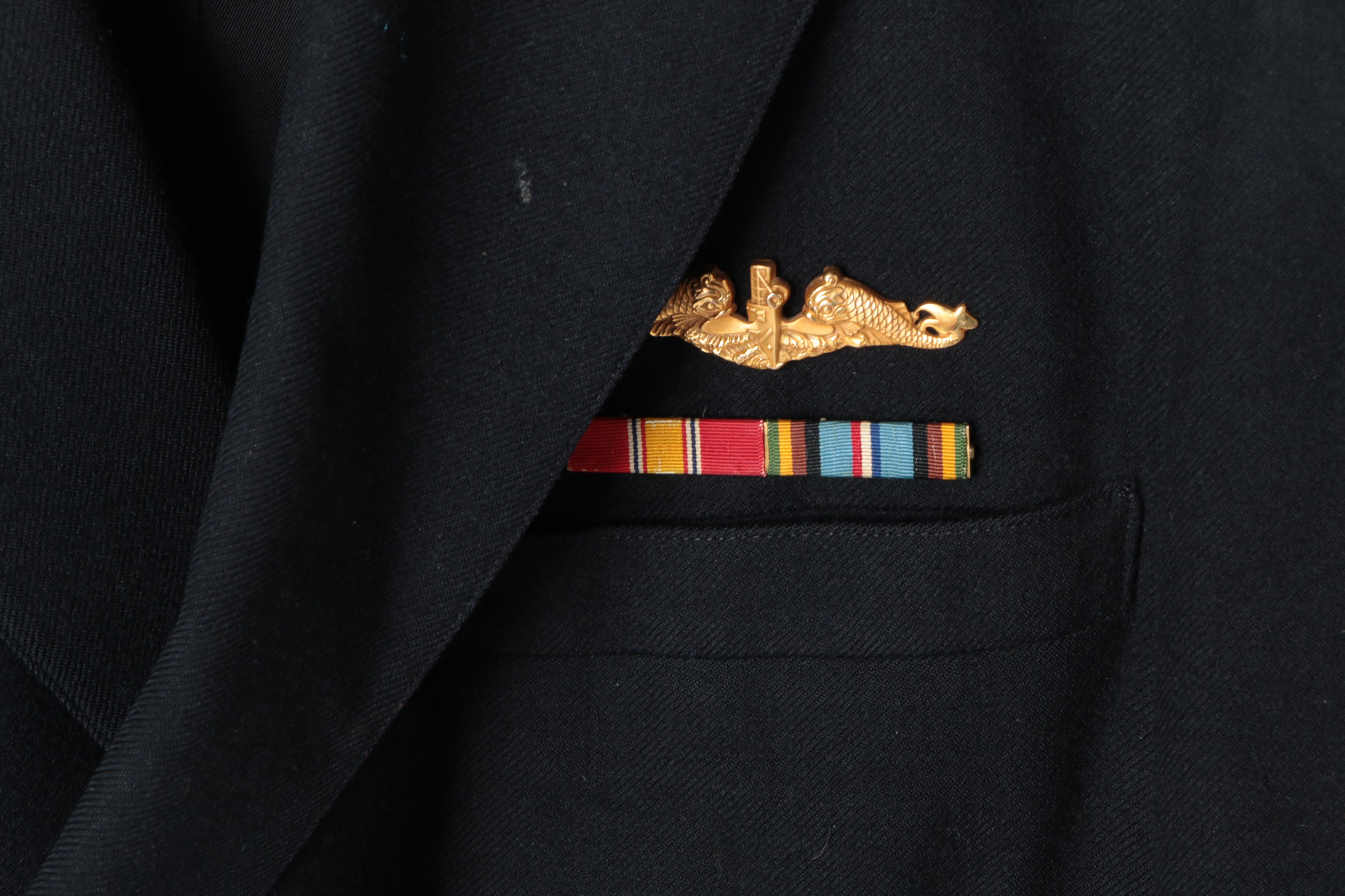 Men's Navy Military Uniform with Belt