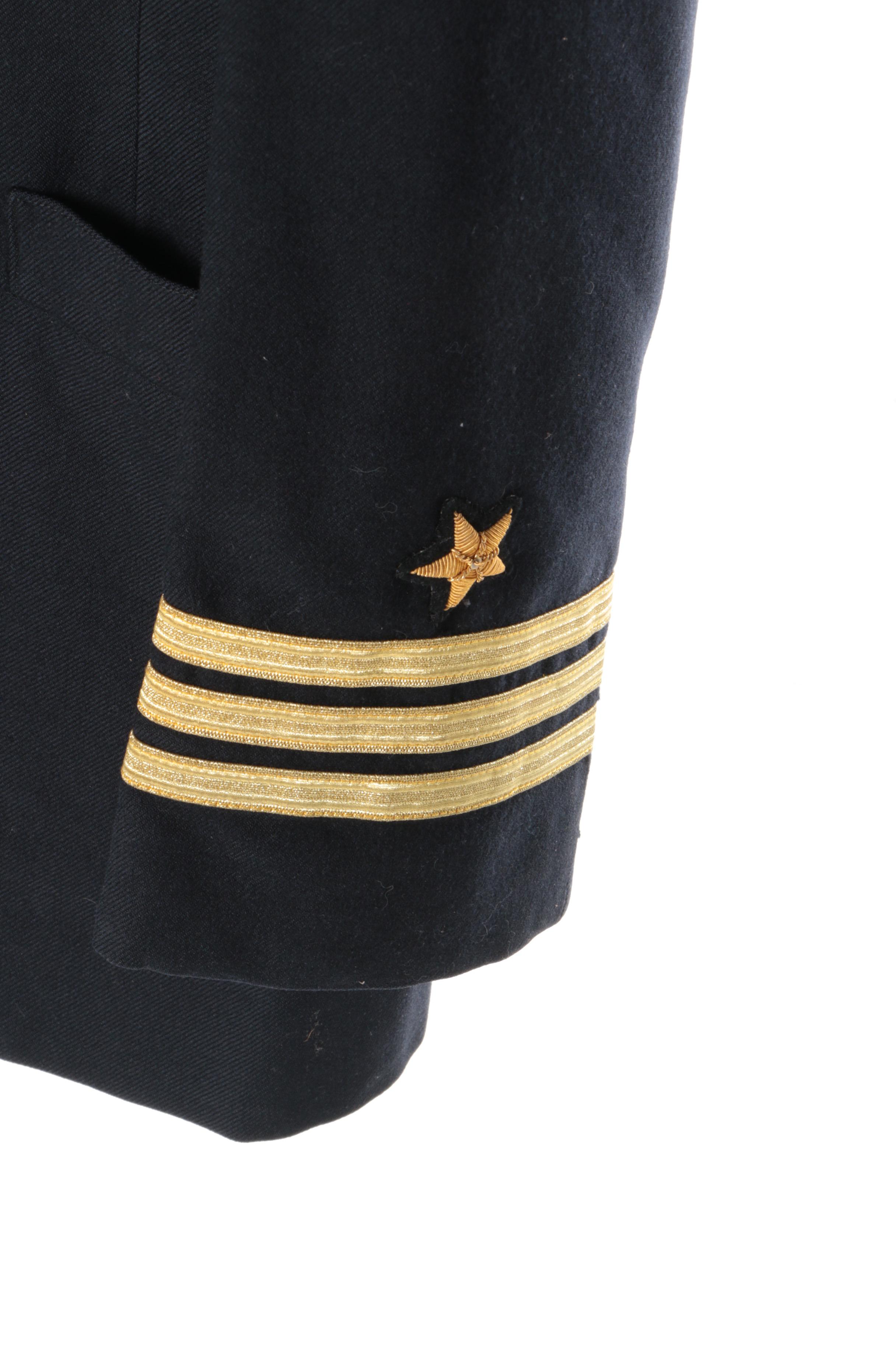 Men's Navy Military Uniform with Belt
