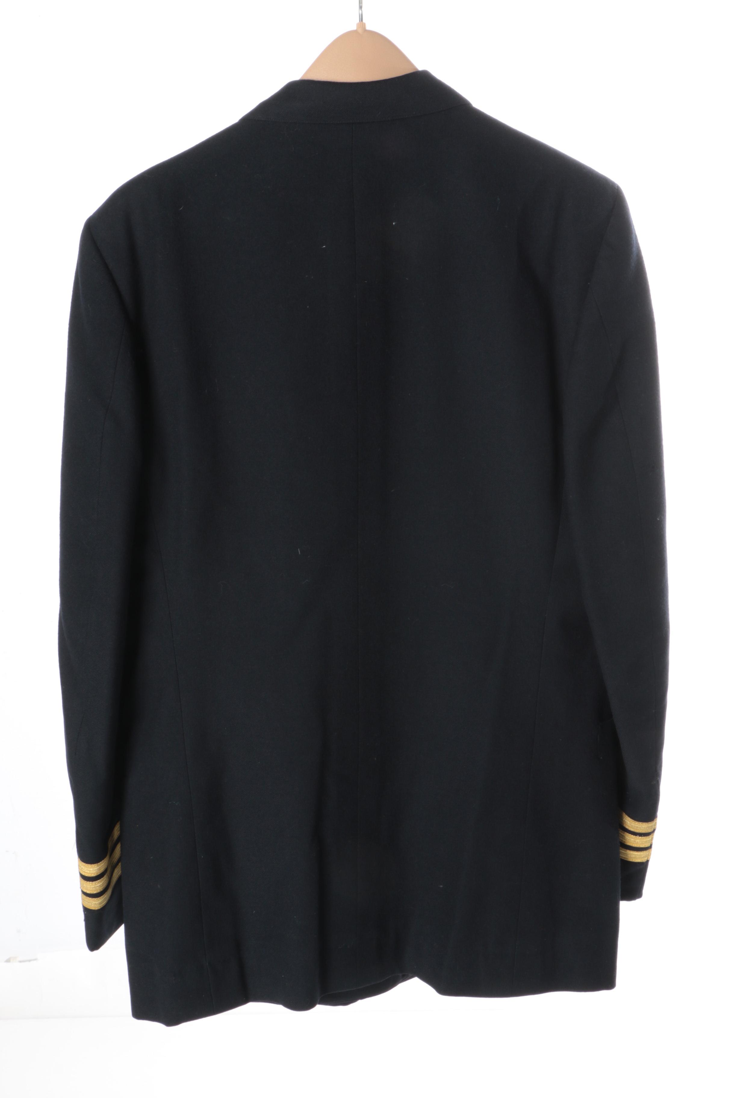 Men's Navy Military Uniform with Belt