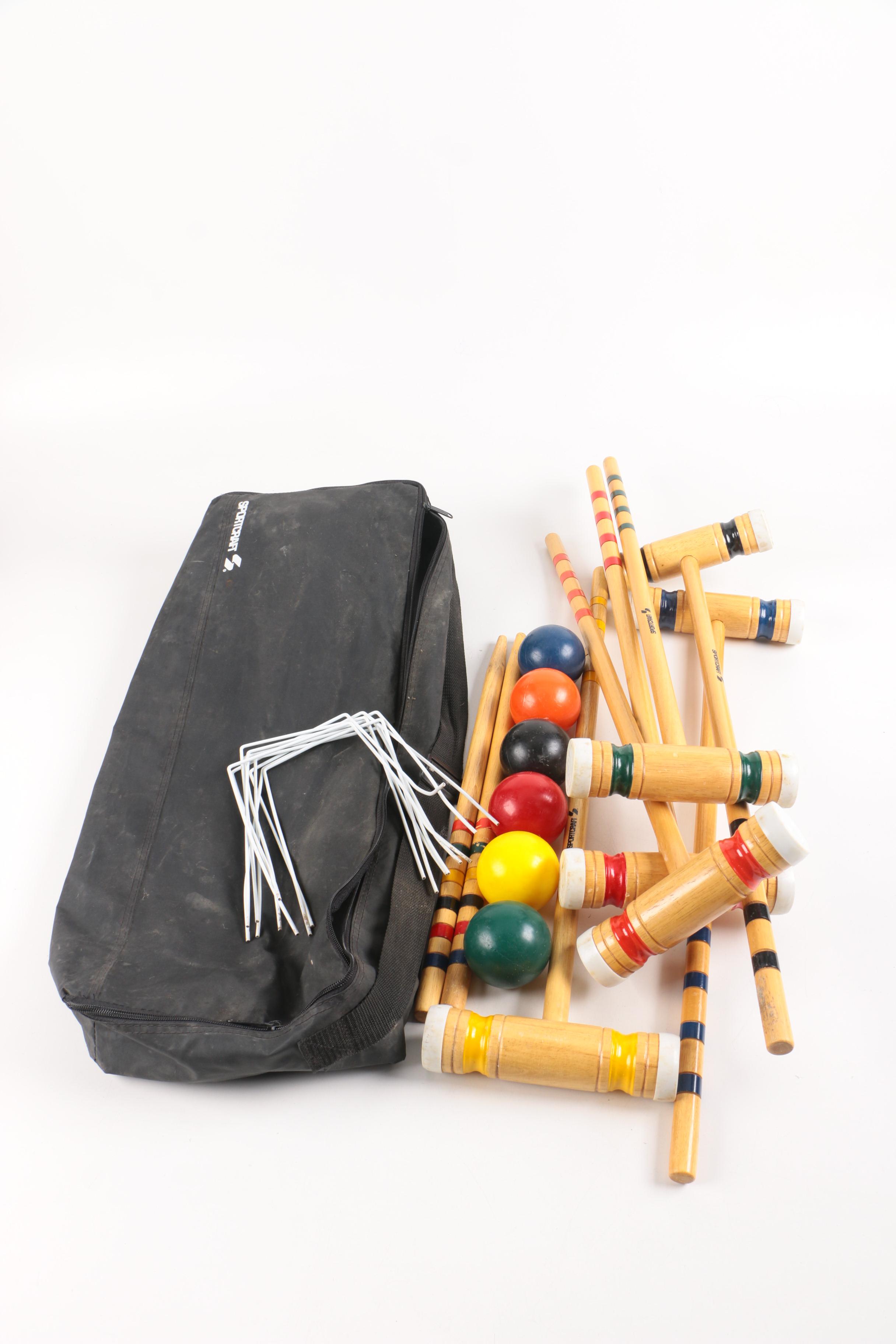 Wooden Croquet Set by Sportcraft