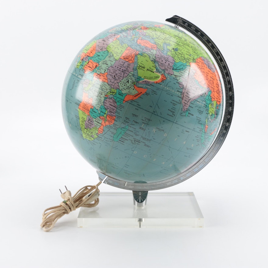 Vintage Illuminated World Globe
