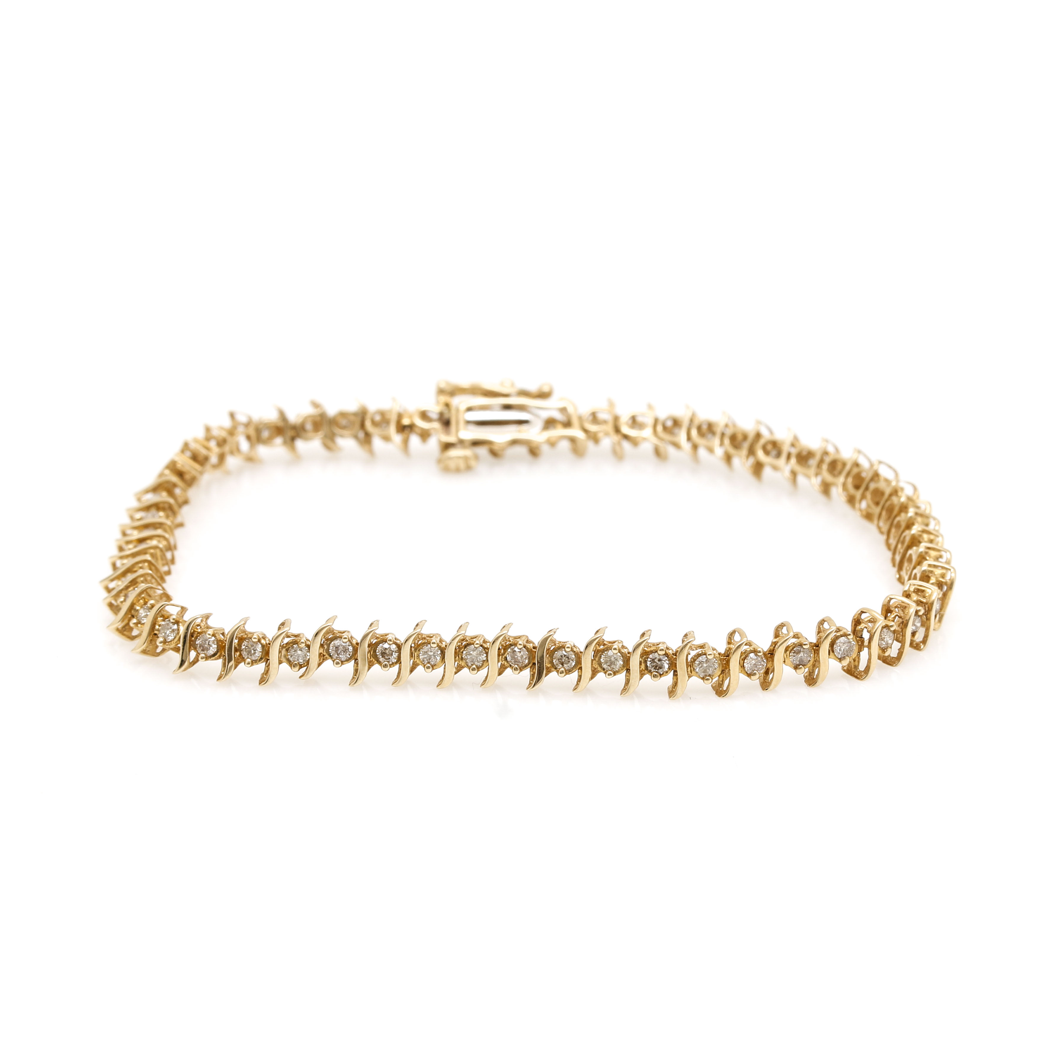 14K Yellow Gold Diamond Bracelet