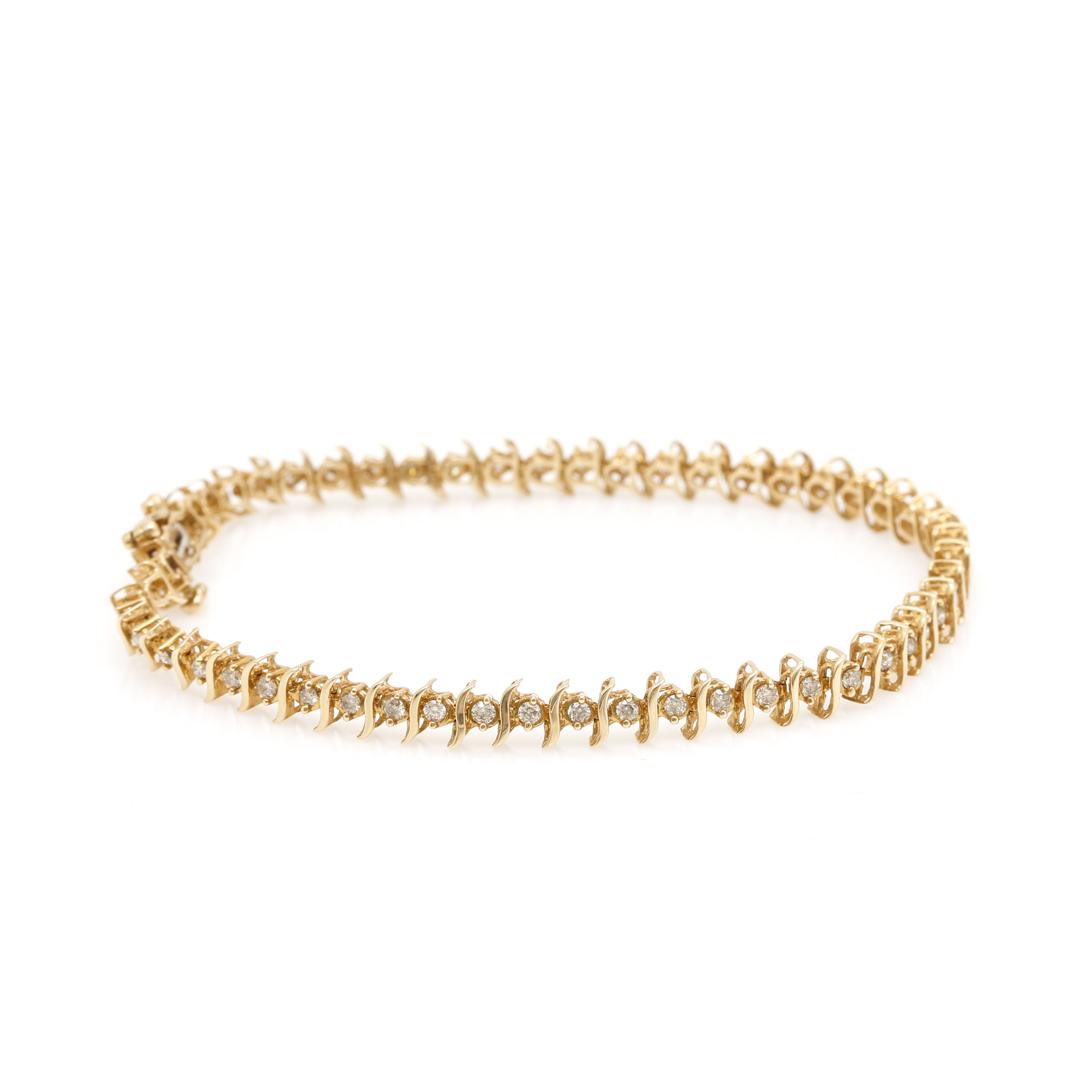 14K Yellow Gold Diamond Bracelet