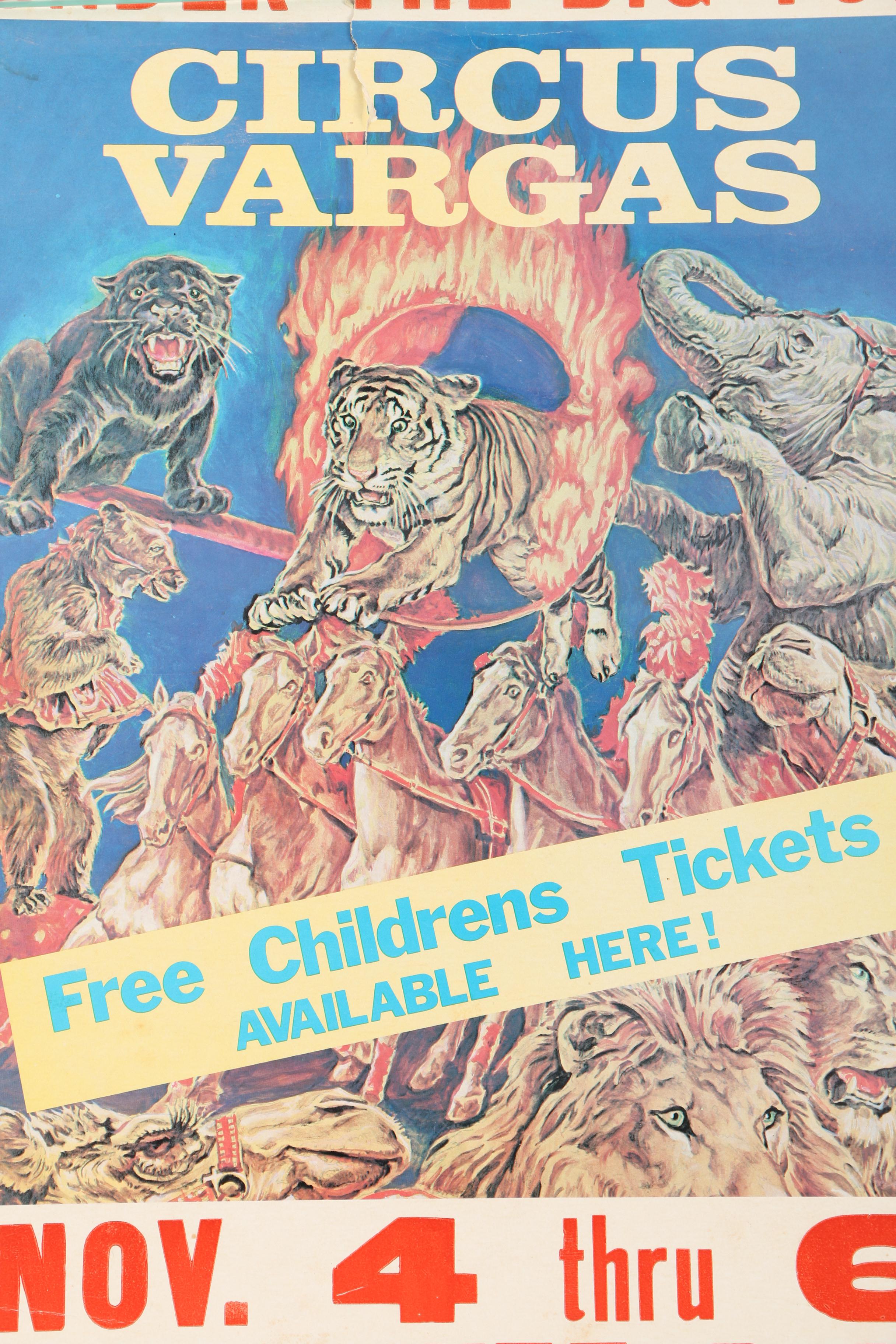 Two Circa 1970s Circus Vargas "Under the Big Top" Circus Posters