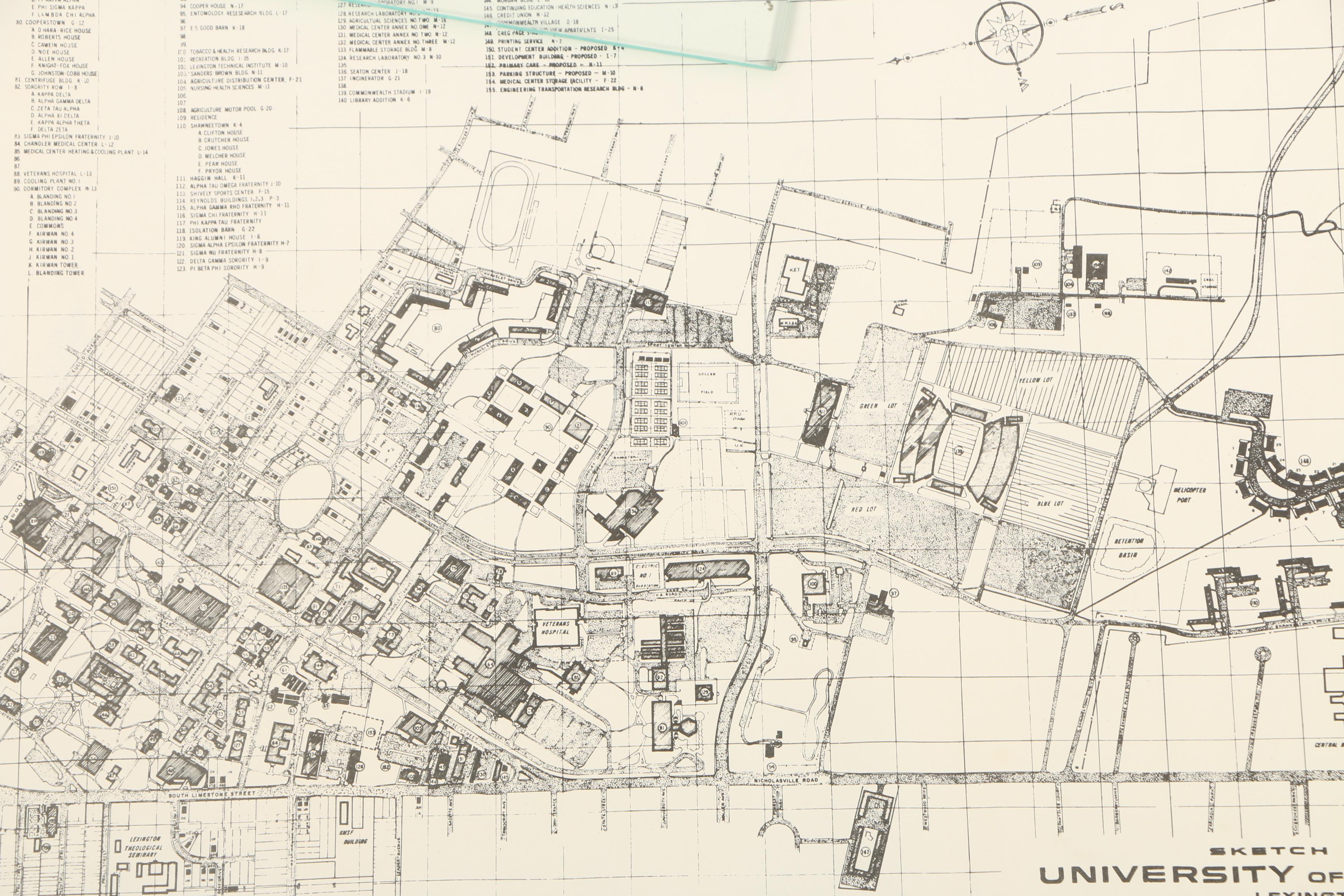 1970s Topographic Maps of Lexington and Map of the University of Kentucky