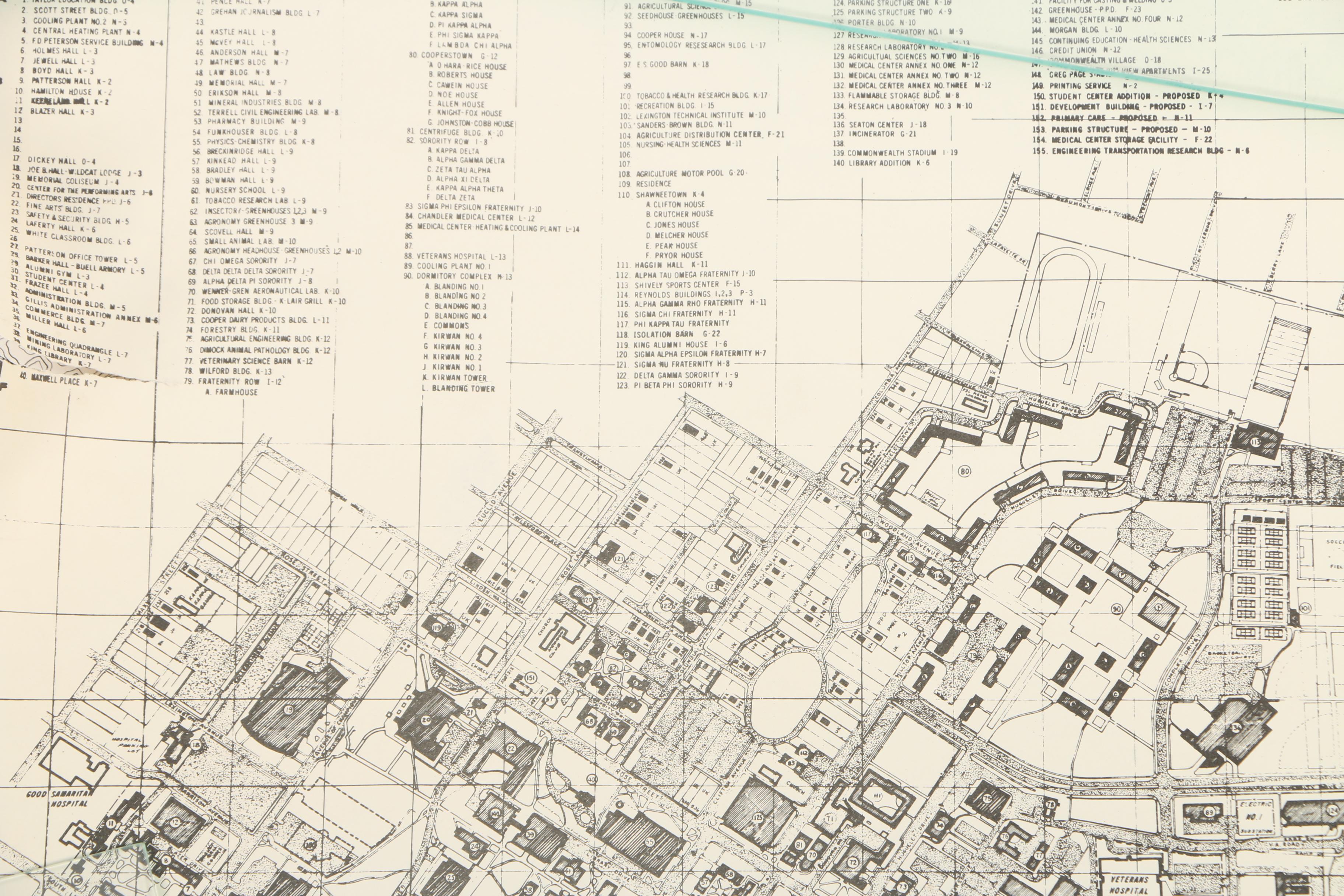 1970s Topographic Maps of Lexington and Map of the University of Kentucky