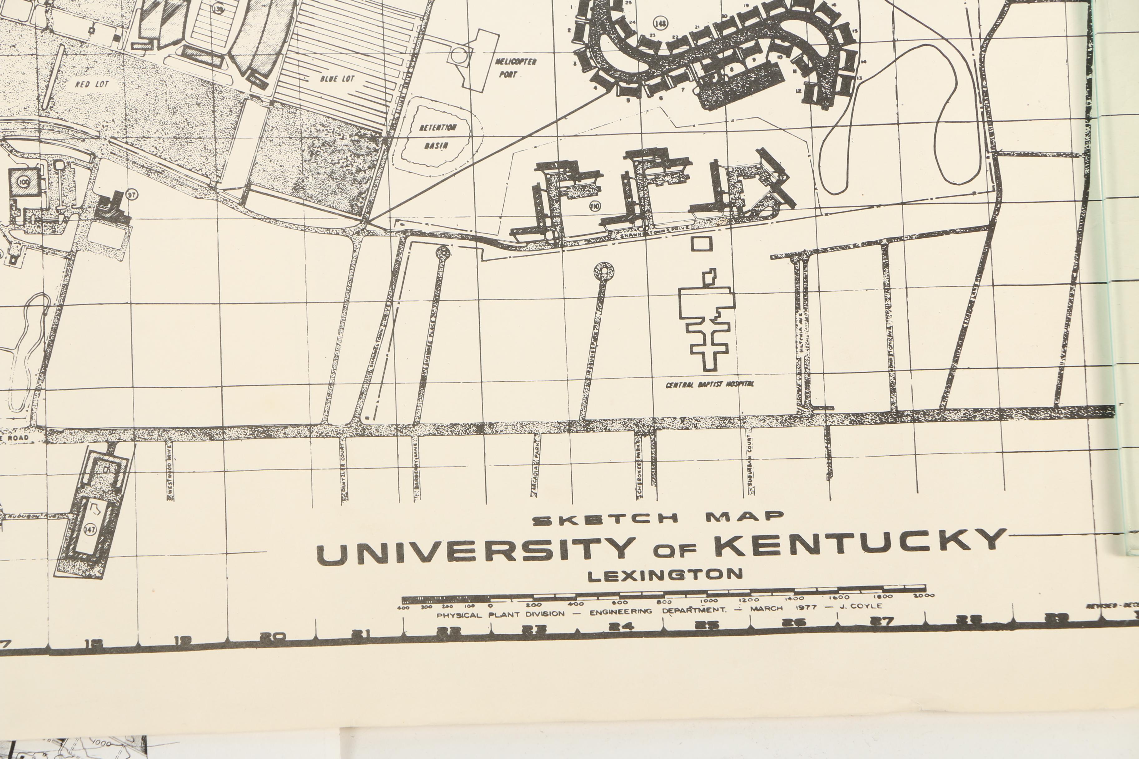 1970s Topographic Maps of Lexington and Map of the University of Kentucky