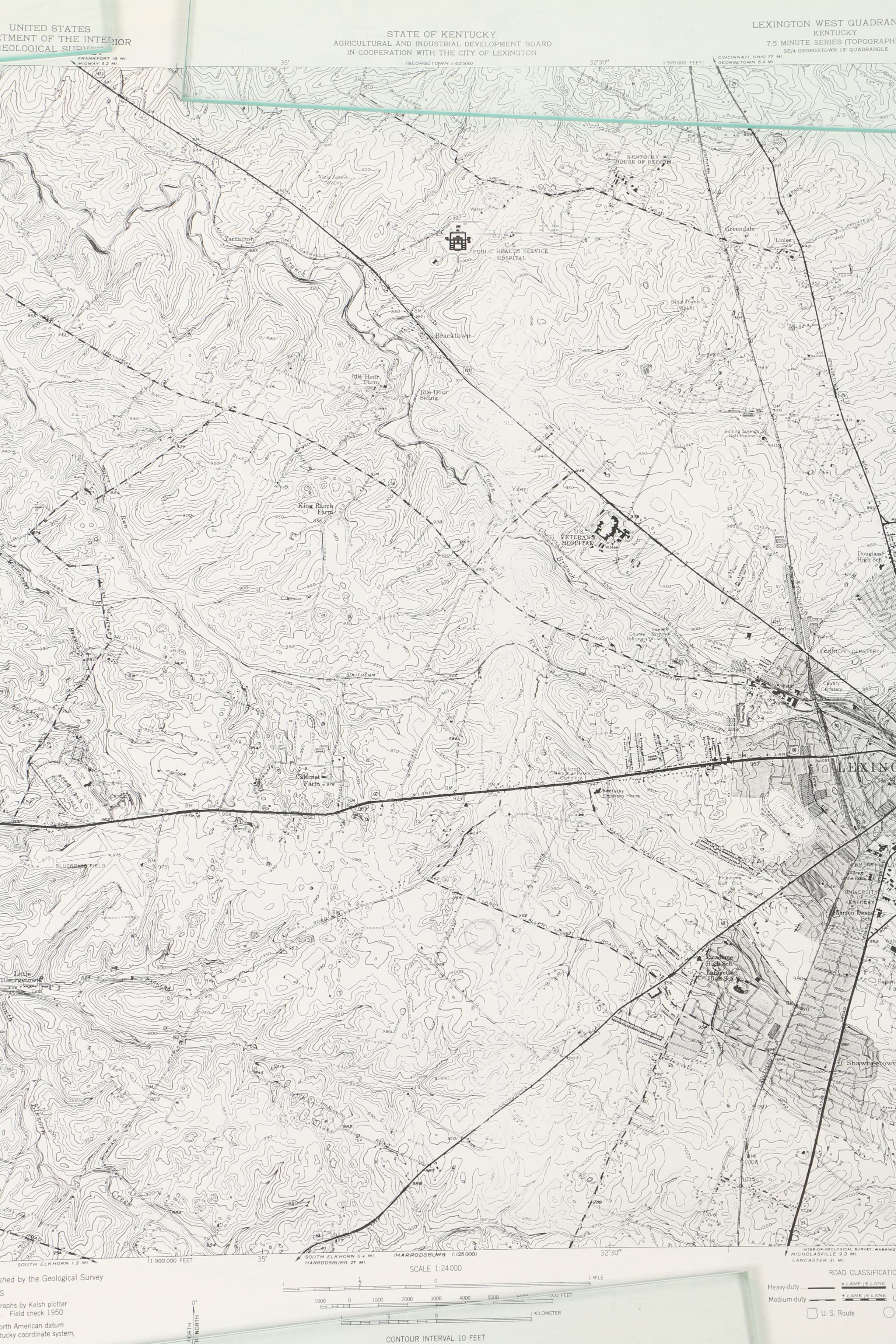 1970s Topographic Maps of Lexington and Map of the University of Kentucky