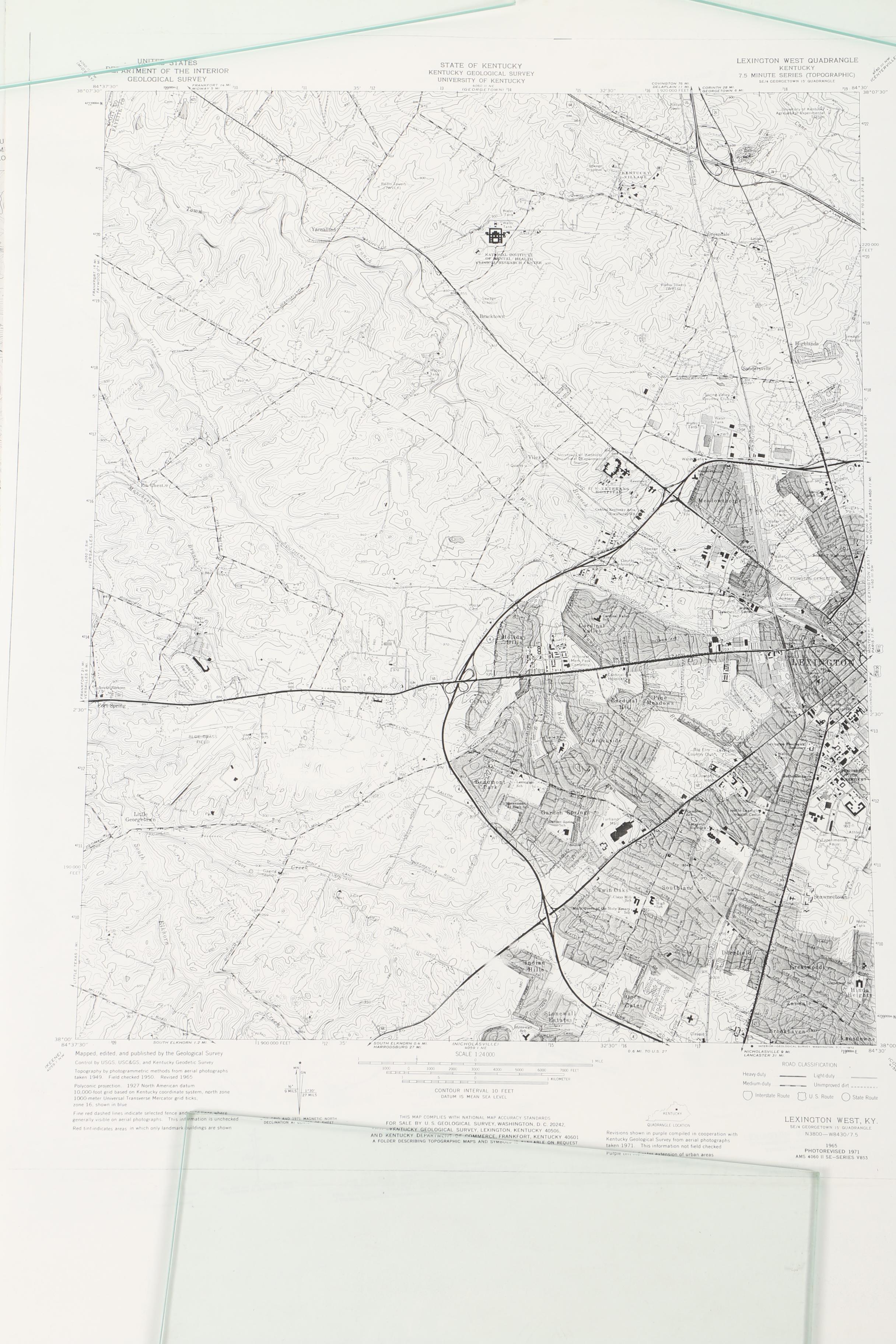 1970s Topographic Maps of Lexington and Map of the University of Kentucky
