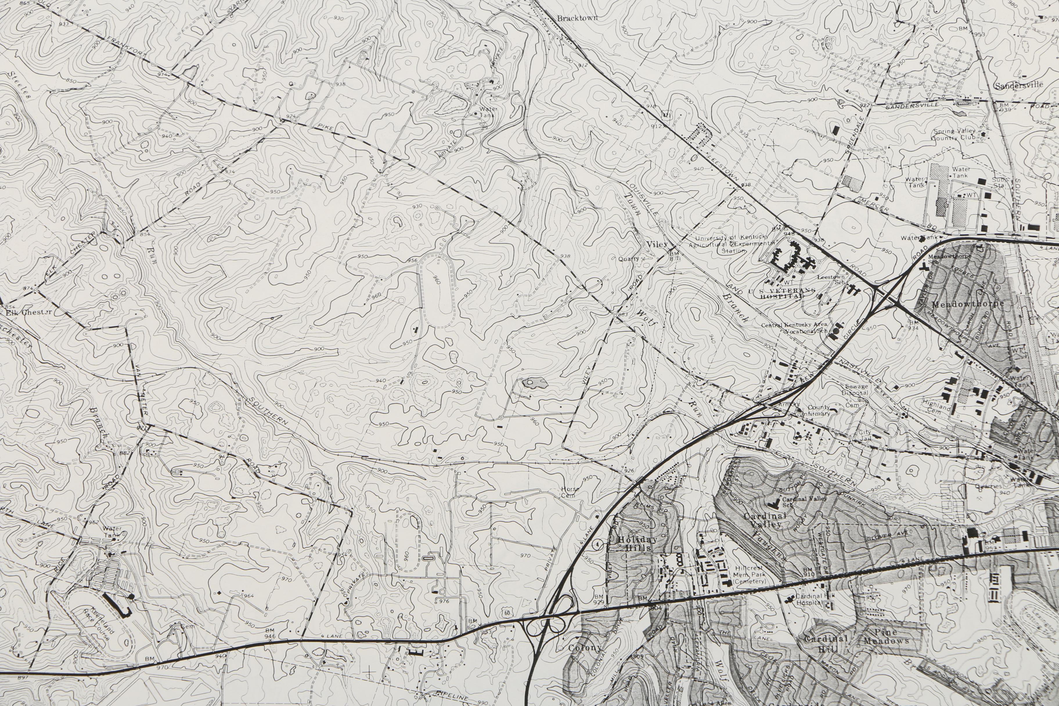 1970s Topographic Maps of Lexington and Map of the University of Kentucky