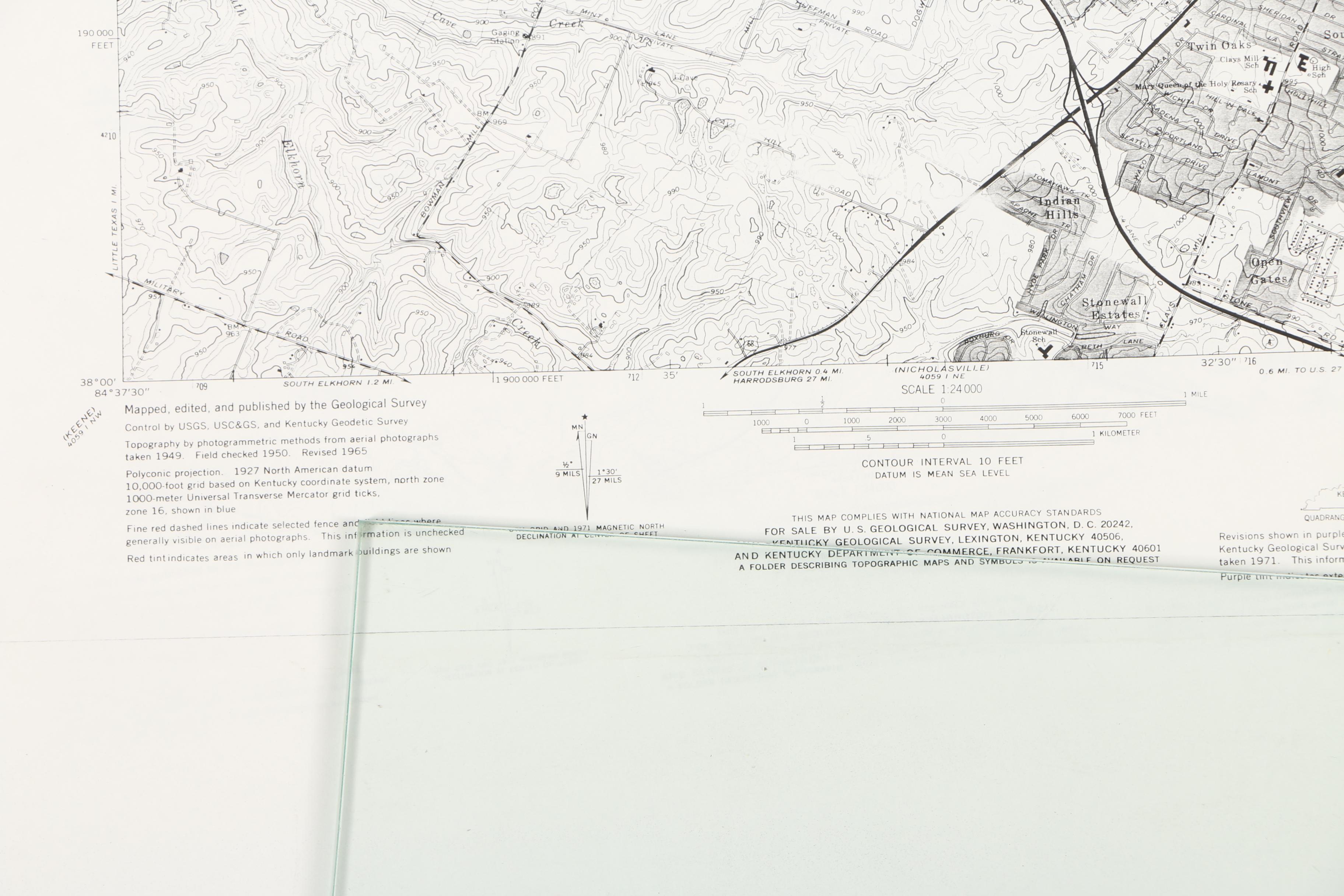 1970s Topographic Maps of Lexington and Map of the University of Kentucky