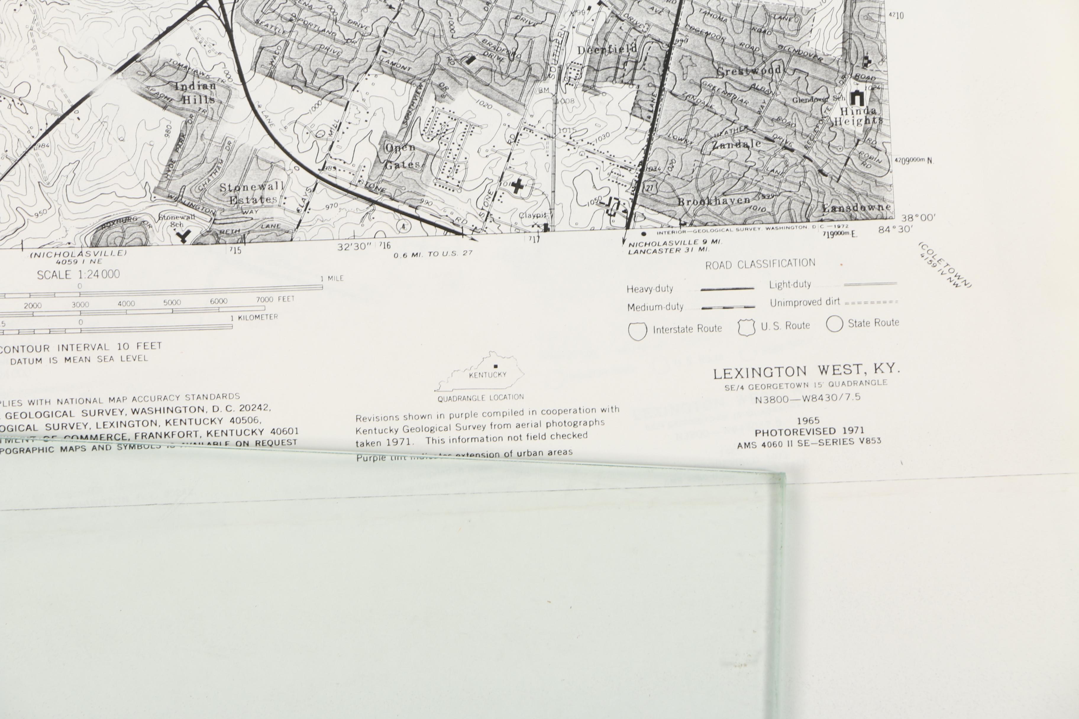 1970s Topographic Maps of Lexington and Map of the University of Kentucky