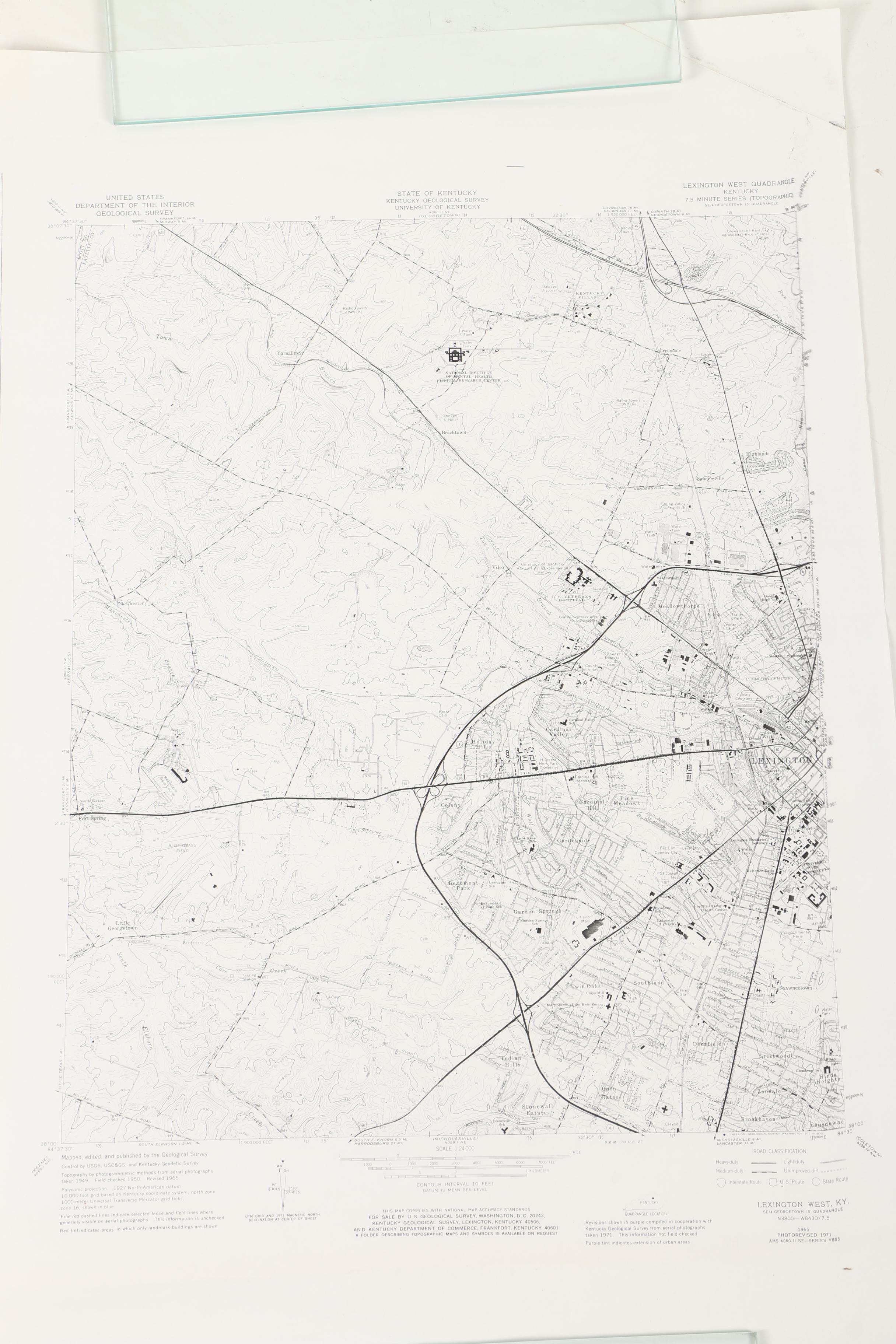 1970s Topographic Maps of Lexington and Map of the University of Kentucky