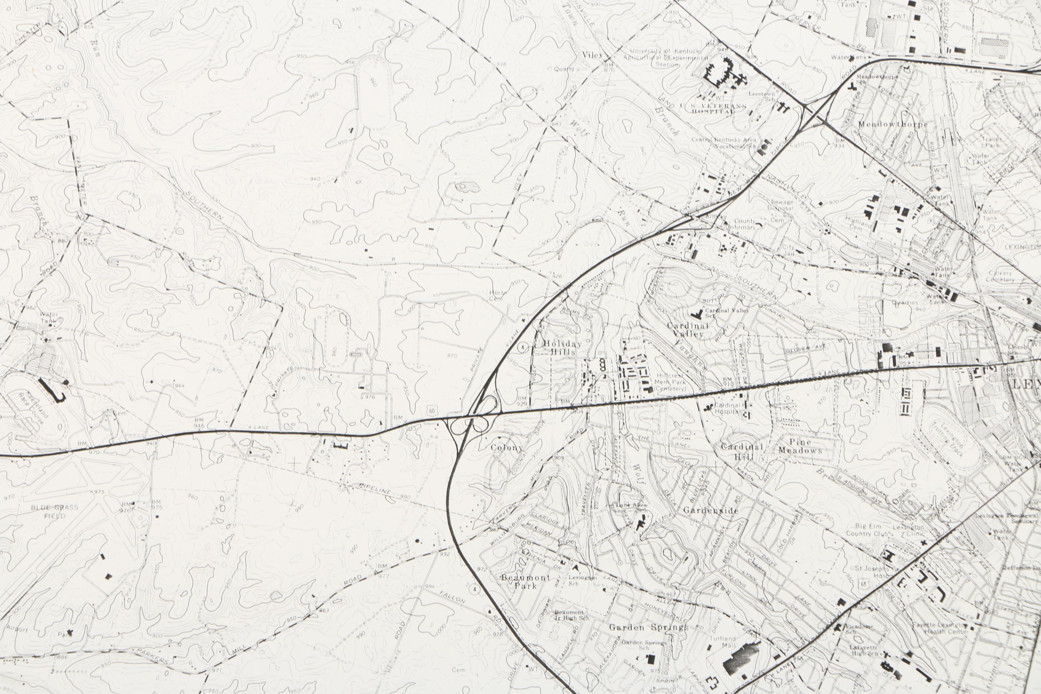 1970s Topographic Maps of Lexington and Map of the University of Kentucky