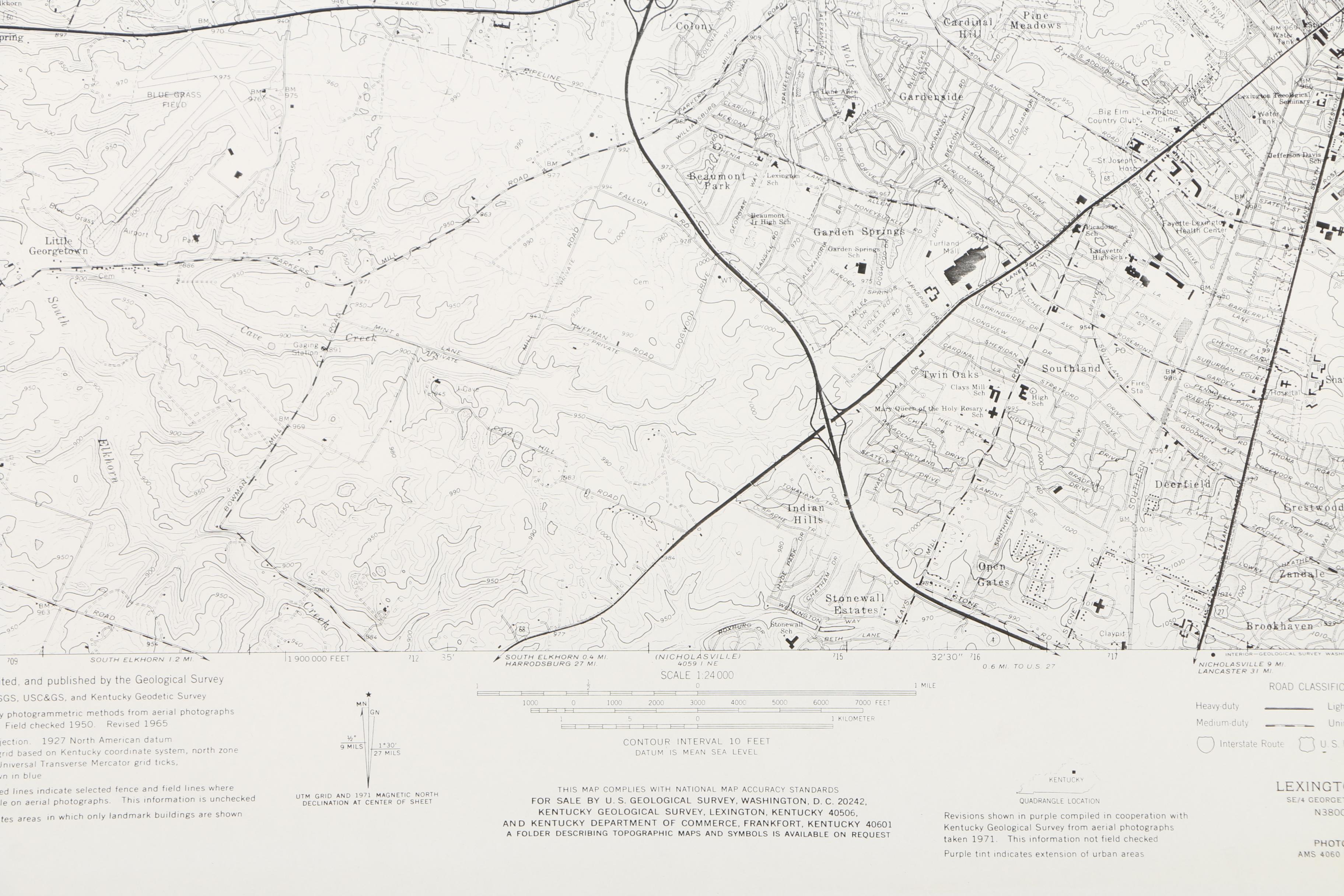 1970s Topographic Maps of Lexington and Map of the University of Kentucky