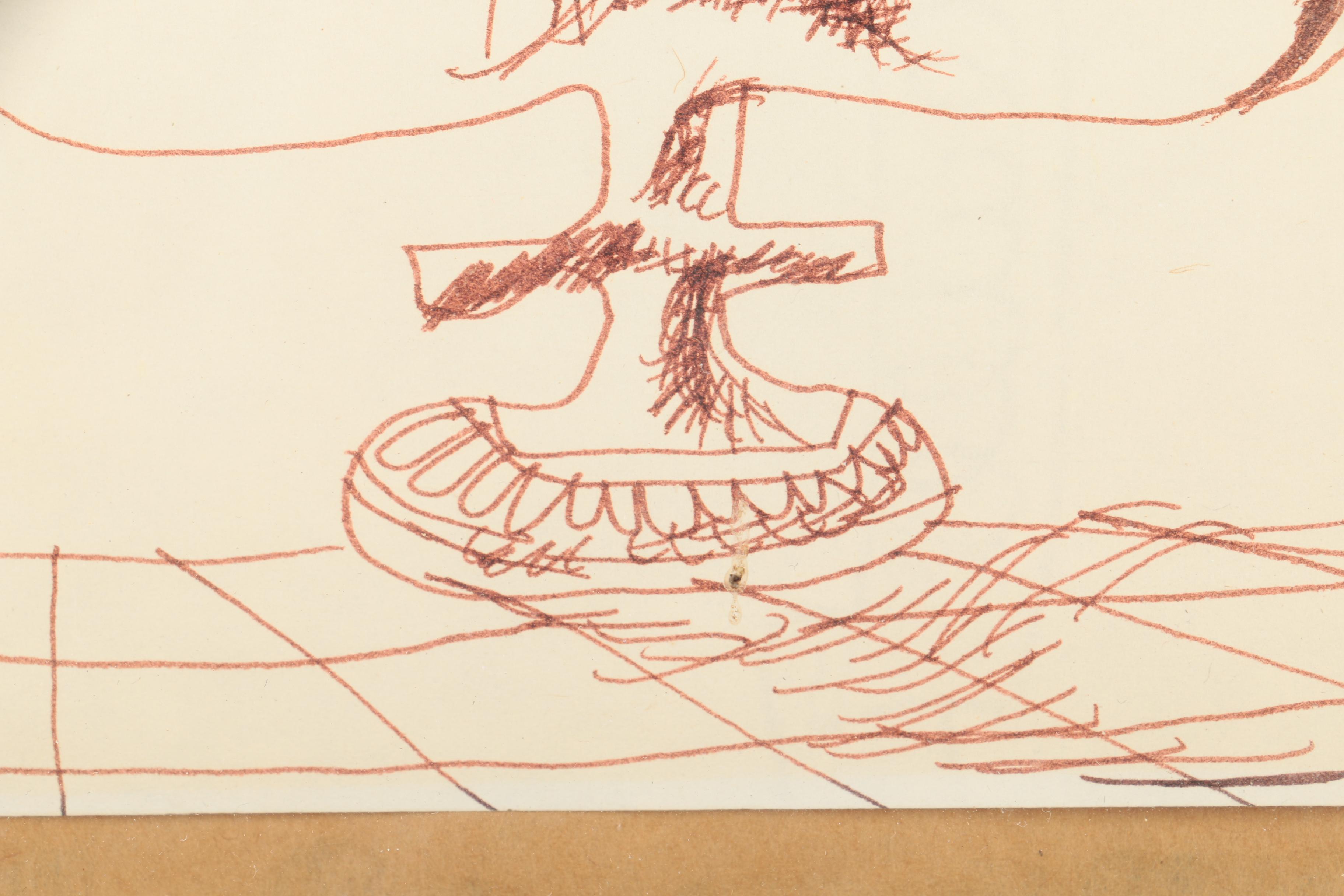 Ink Drawing of a Two-Faced Figure