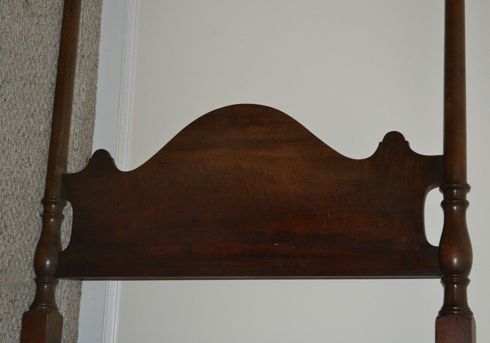 Twin-Size Walnut Four-Poster Bed Frame