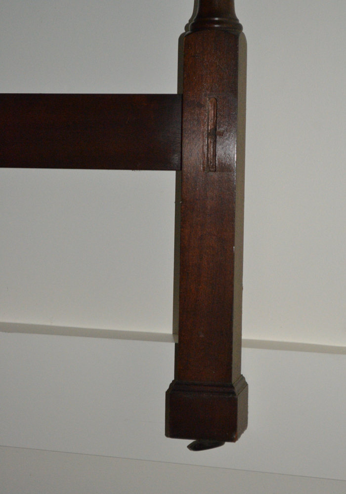 Twin-Size Walnut Four-Poster Bed Frame