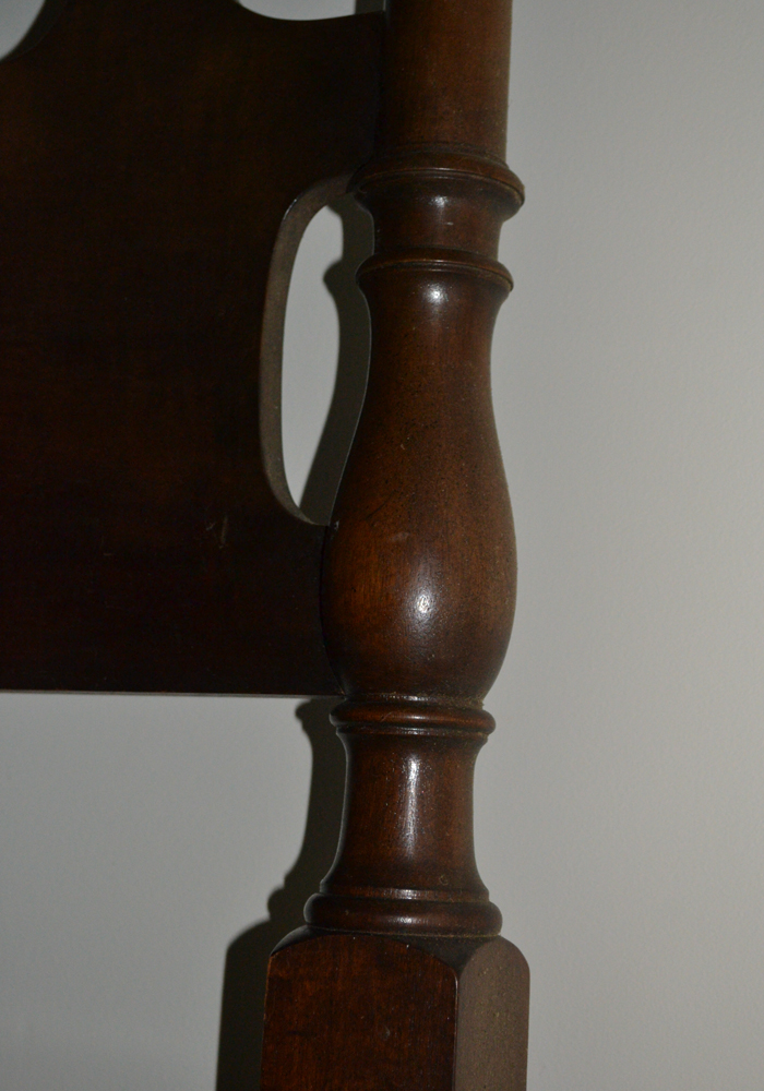 Twin-Size Walnut Four-Poster Bed Frame