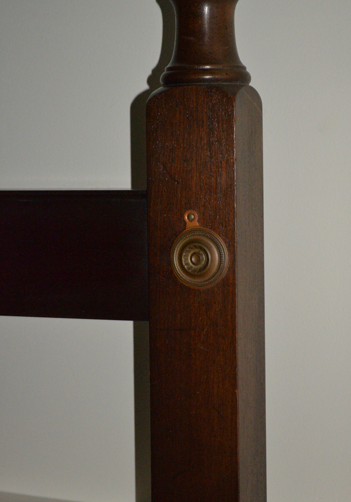 Twin-Size Walnut Four-Poster Bed Frame