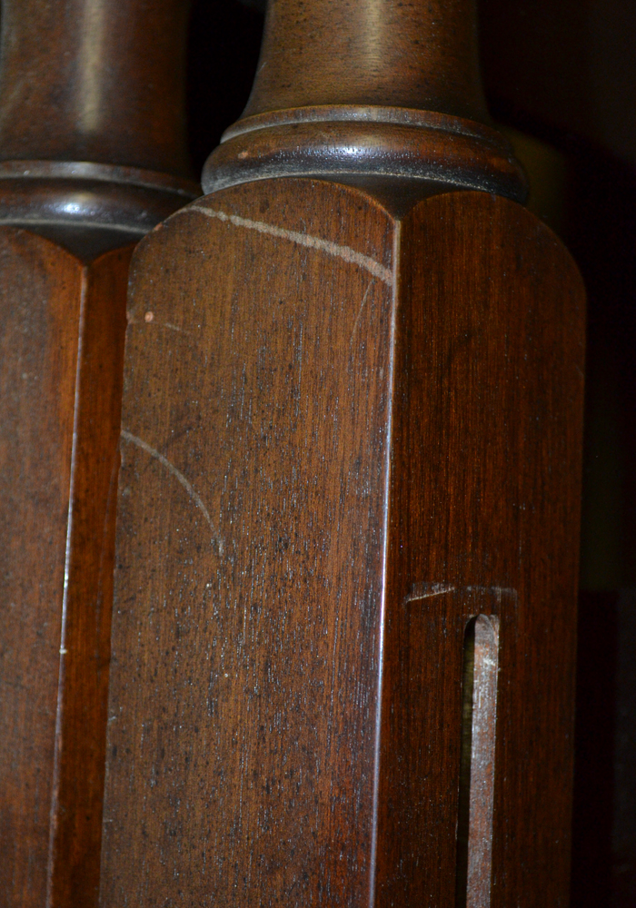 Twin-Size Walnut Four-Poster Bed Frame