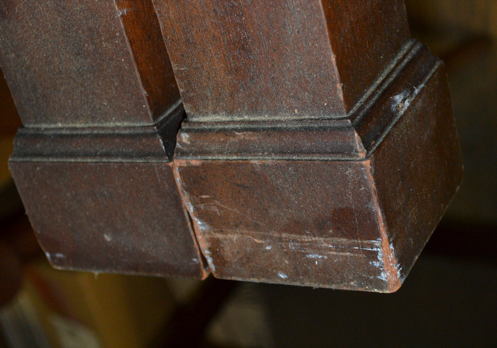 Twin-Size Walnut Four-Poster Bed Frame