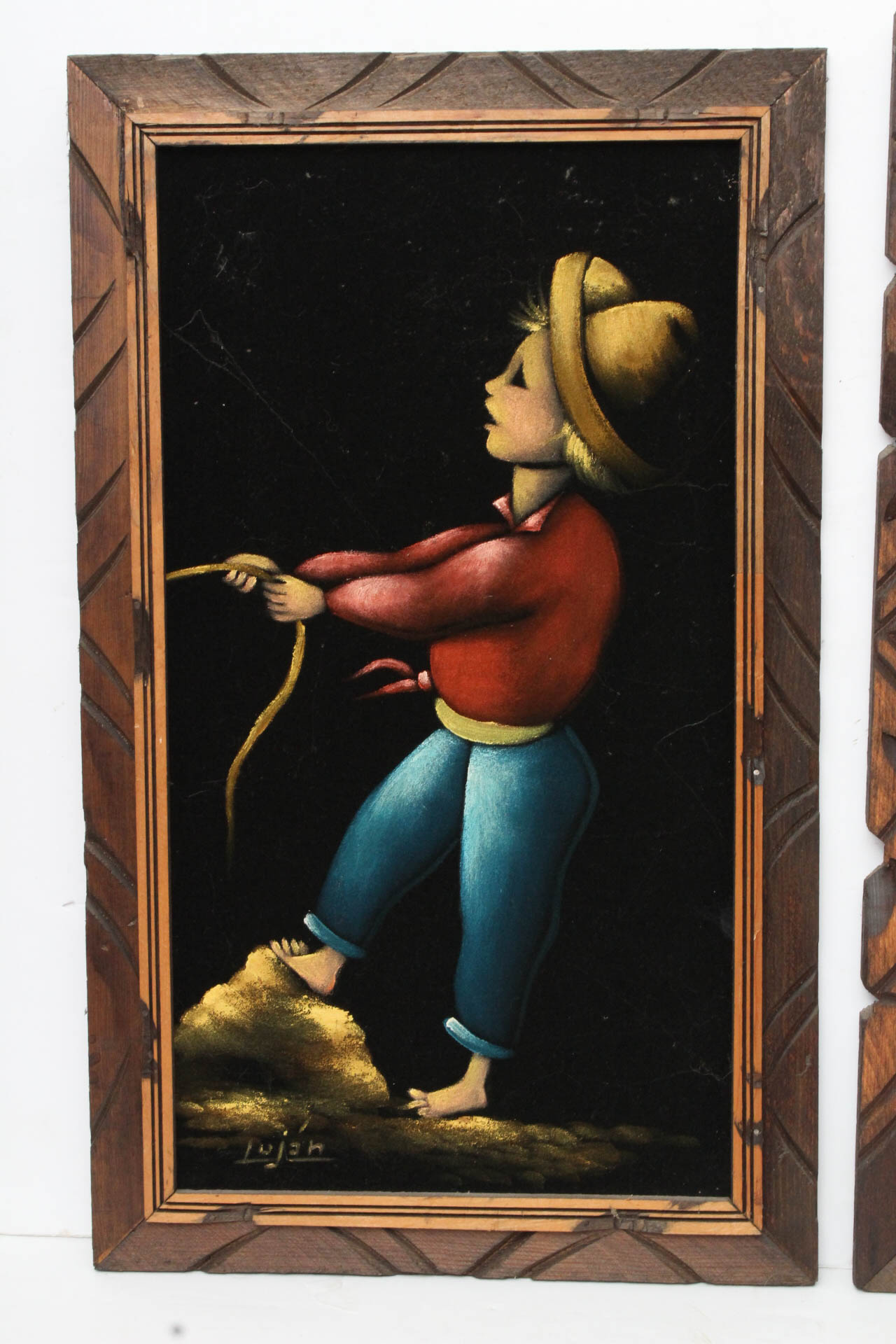 Mid Century Black Velvet Paintings