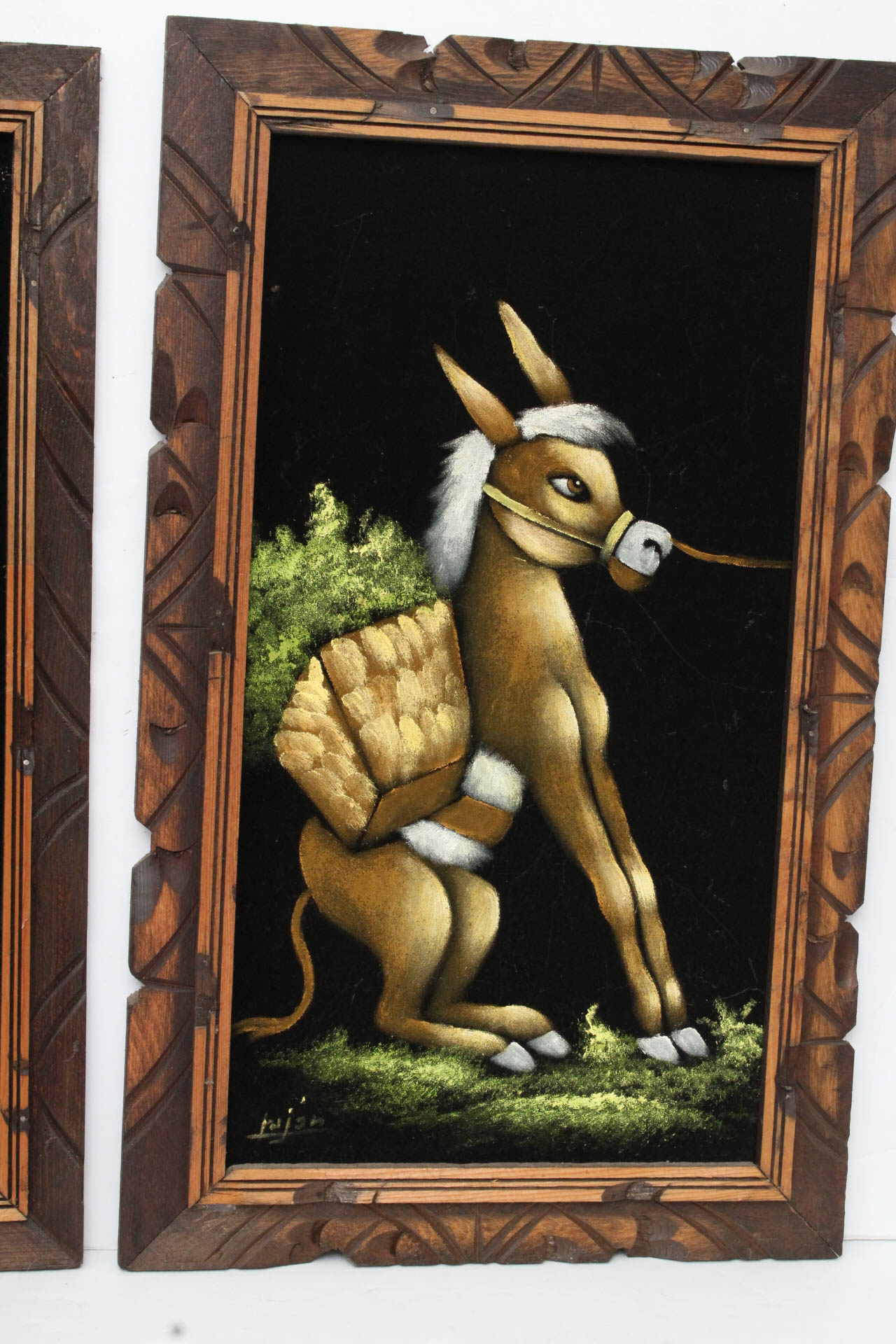 Mid Century Black Velvet Paintings