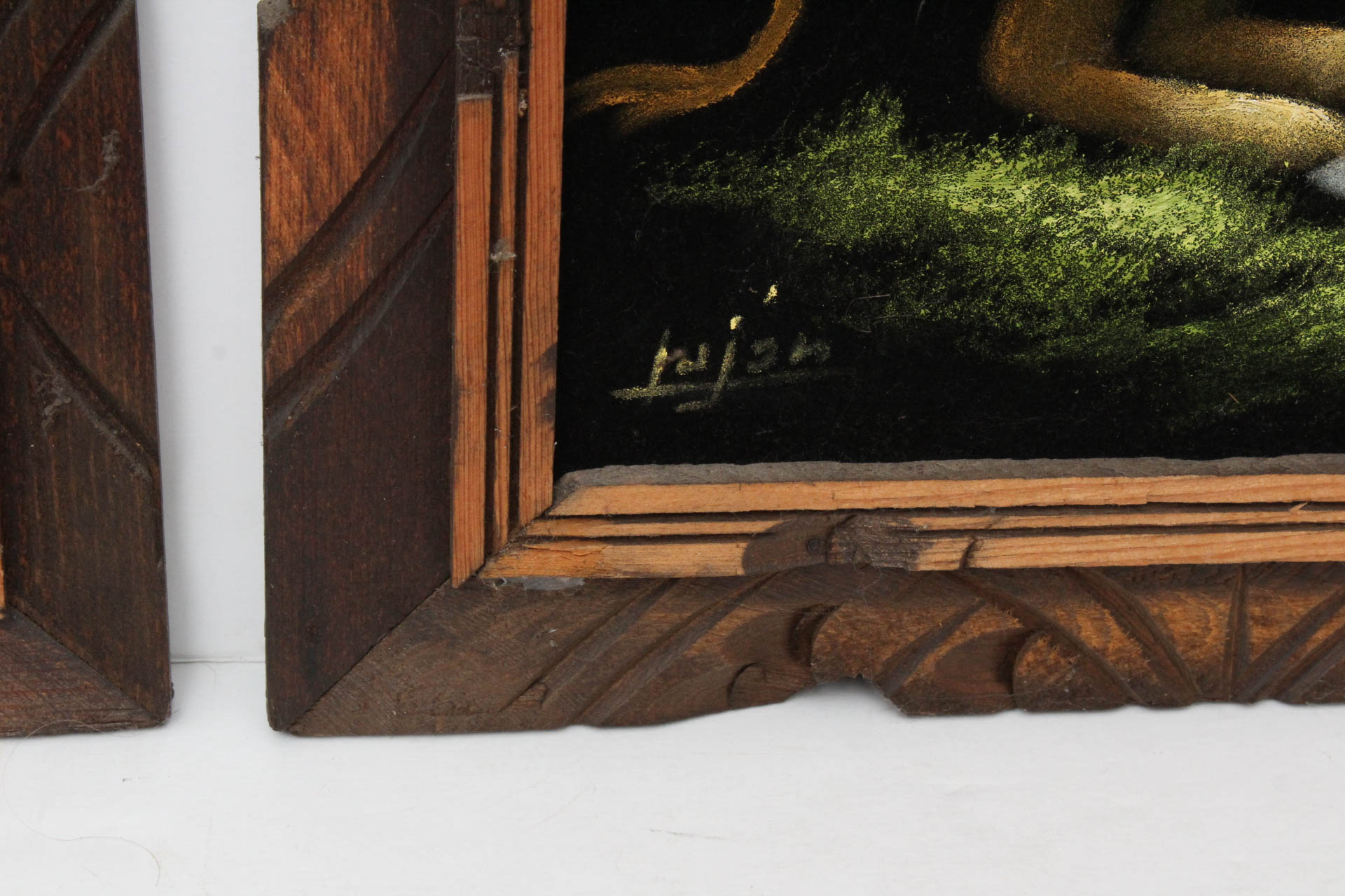 Mid Century Black Velvet Paintings