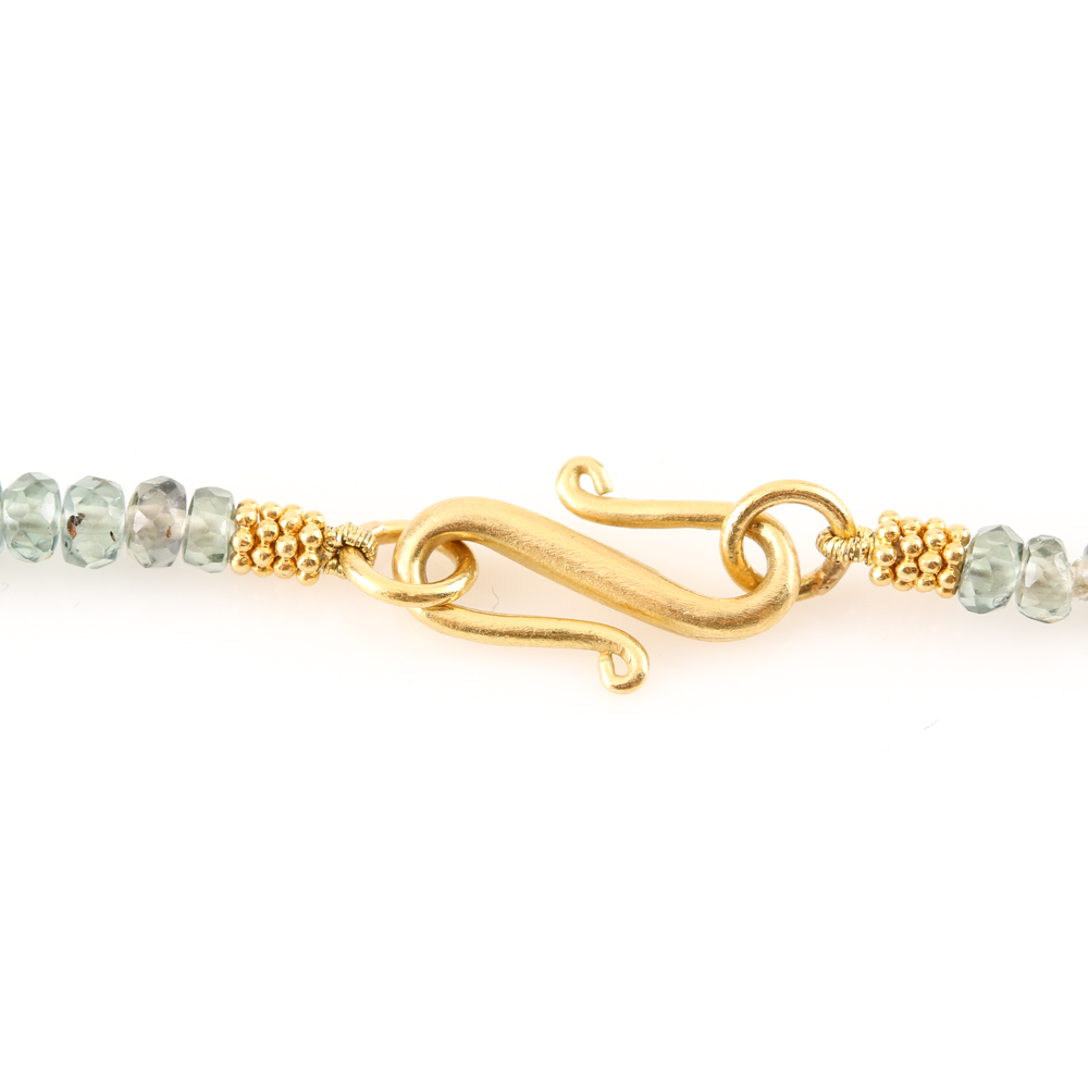 Mixed Metal Green Tourmaline and Sapphire Necklace