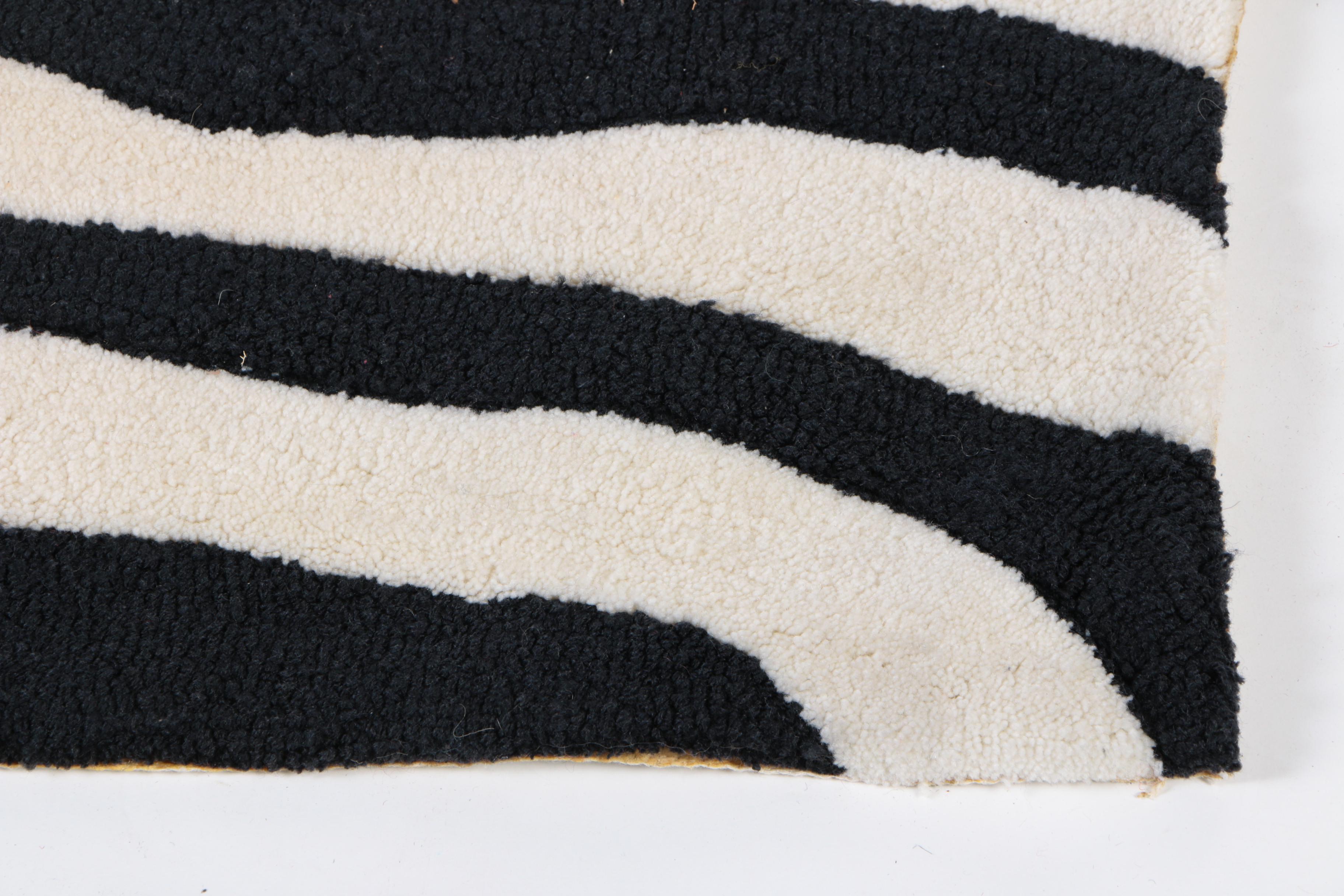 Tufted Zebra-Pattern Area Rug