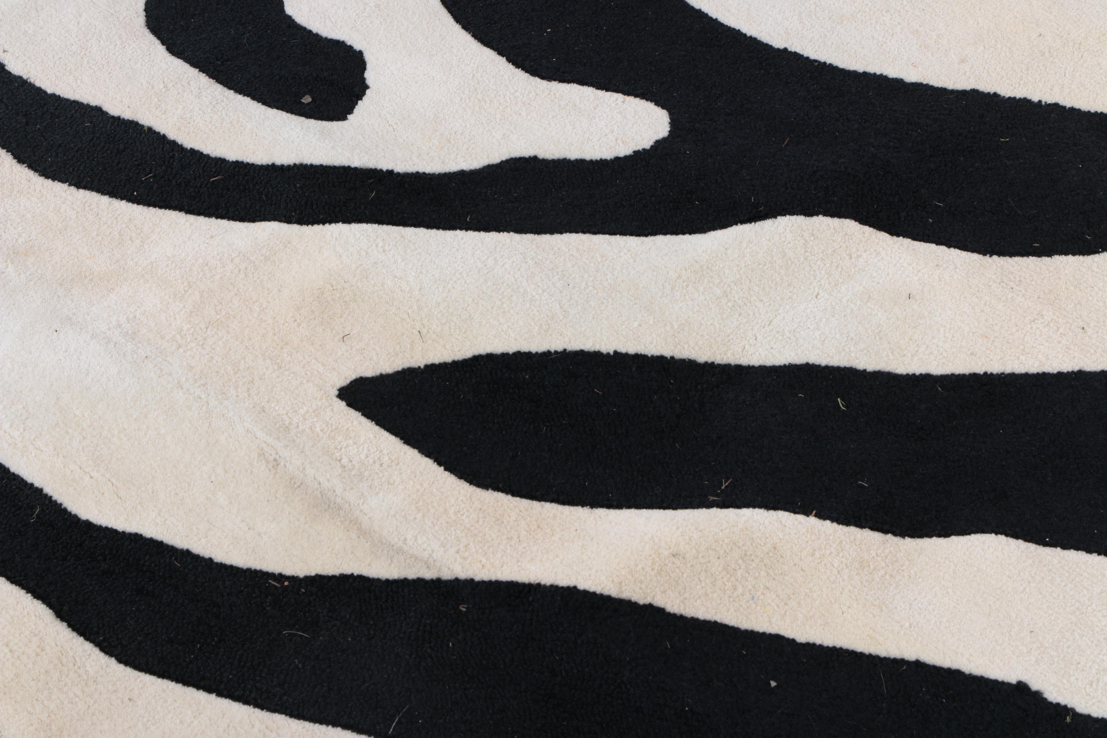 Tufted Zebra-Pattern Area Rug